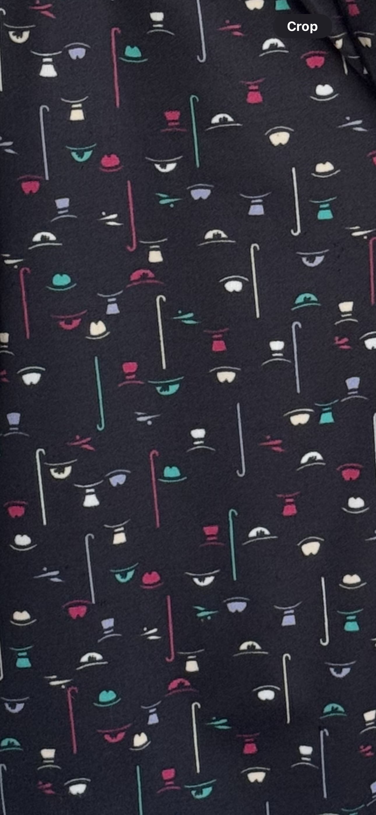 1960s Andrews Saint John Shirt - Canes and Hats Print - Medium