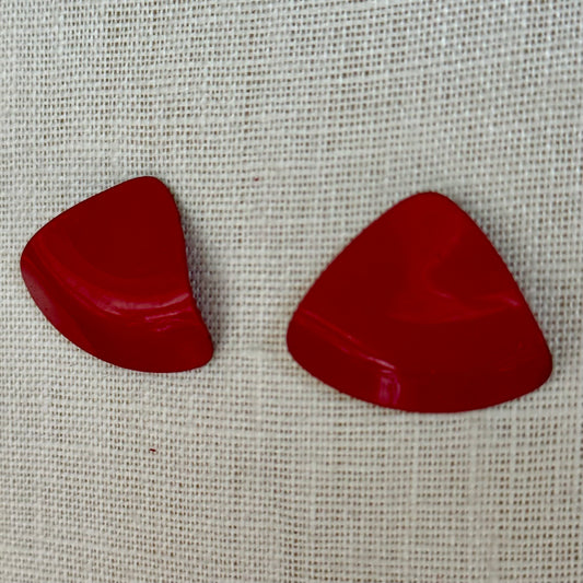 1980s Sculptural Red Lucite Earrings