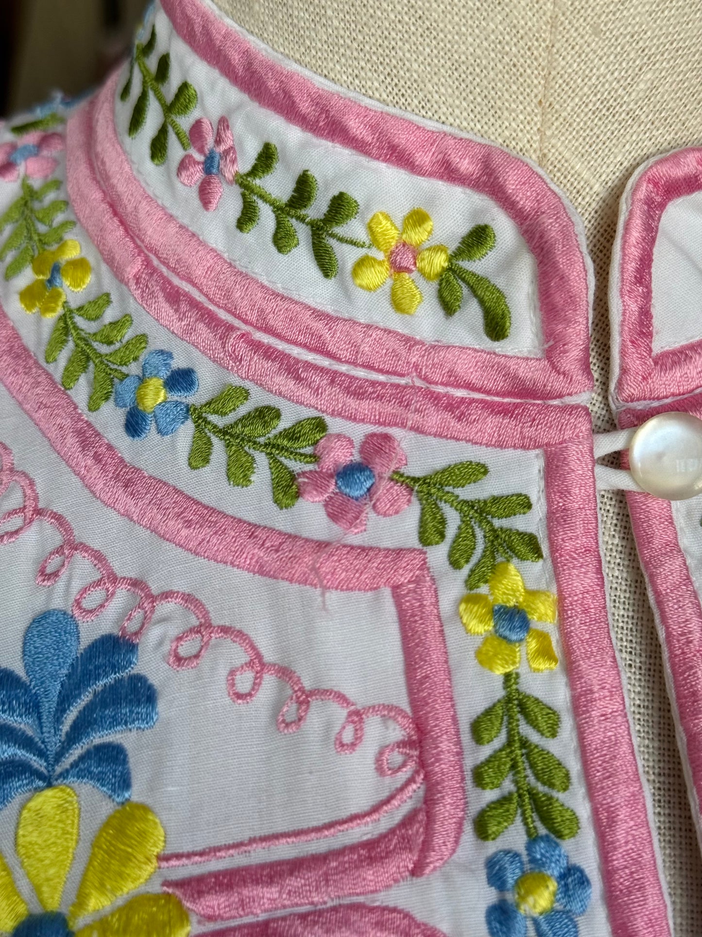 1960s Chuchi Embroidered Maxi Dress