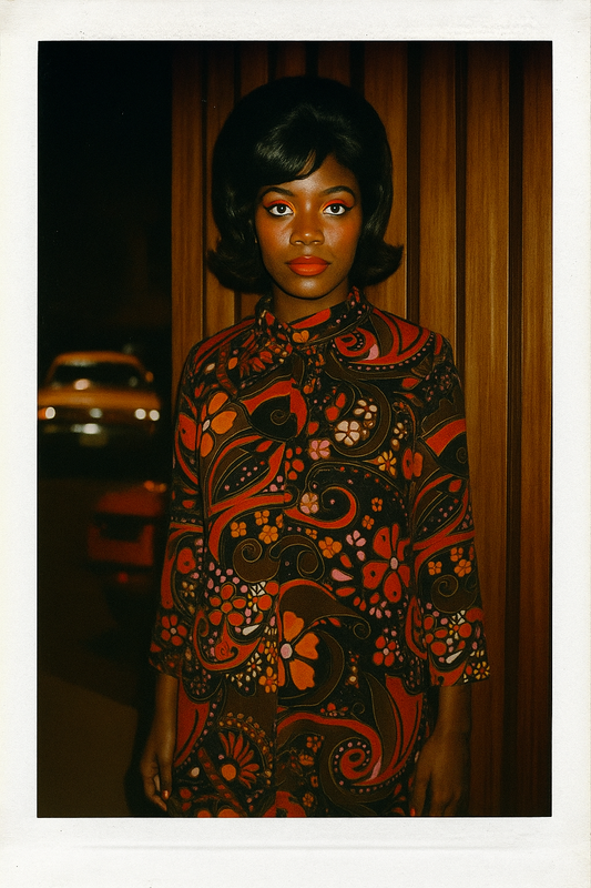 1960s Long Sleeve Floral Dress