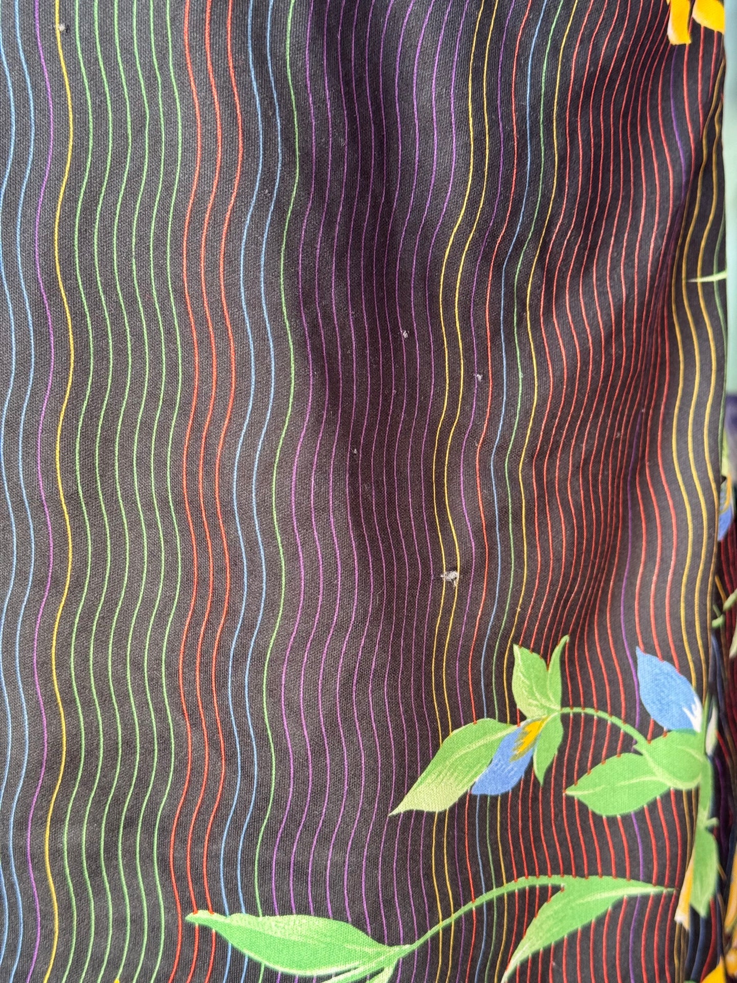 1980s Tropical Floral Button Front Dress