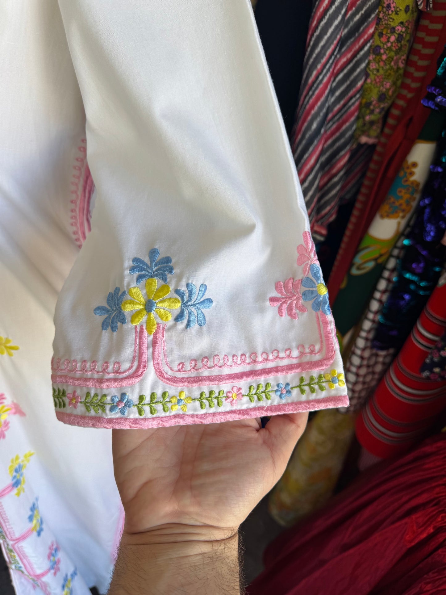 1960s Chuchi Embroidered Maxi Dress