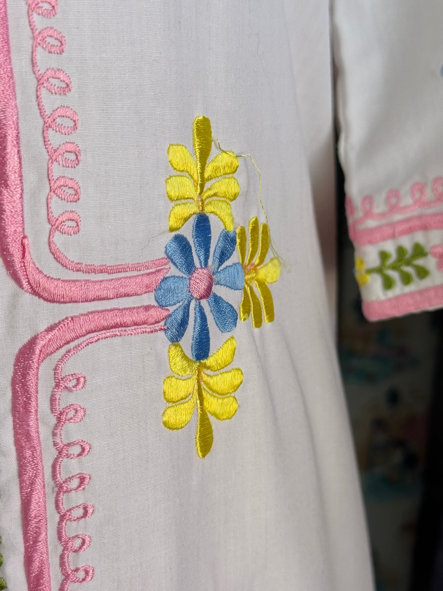 1960s Chuchi Embroidered Maxi Dress