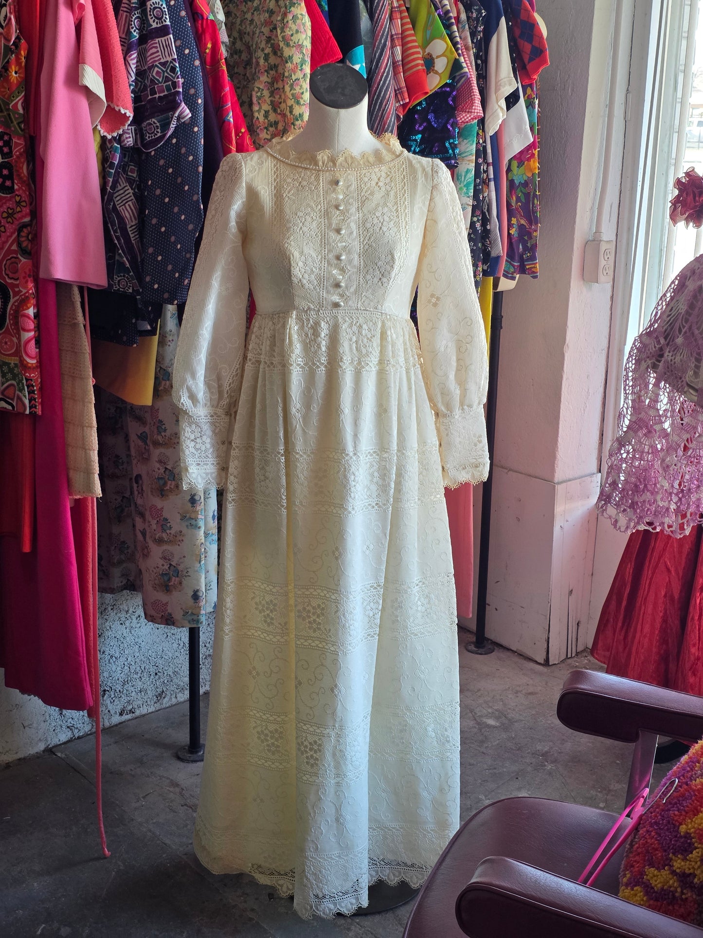 1970s emma domb Cream Dress