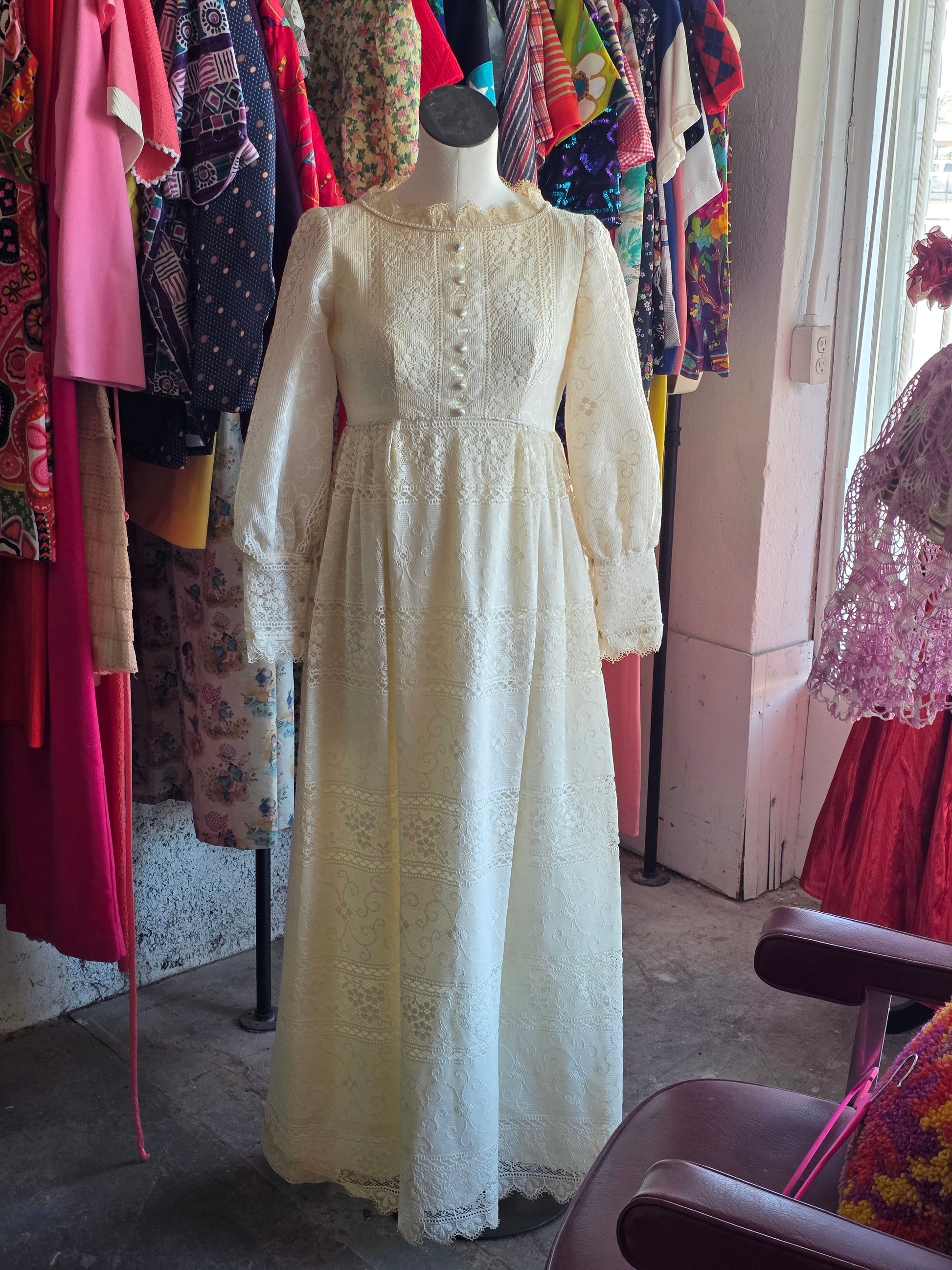 1970s emma domb Cream Dress