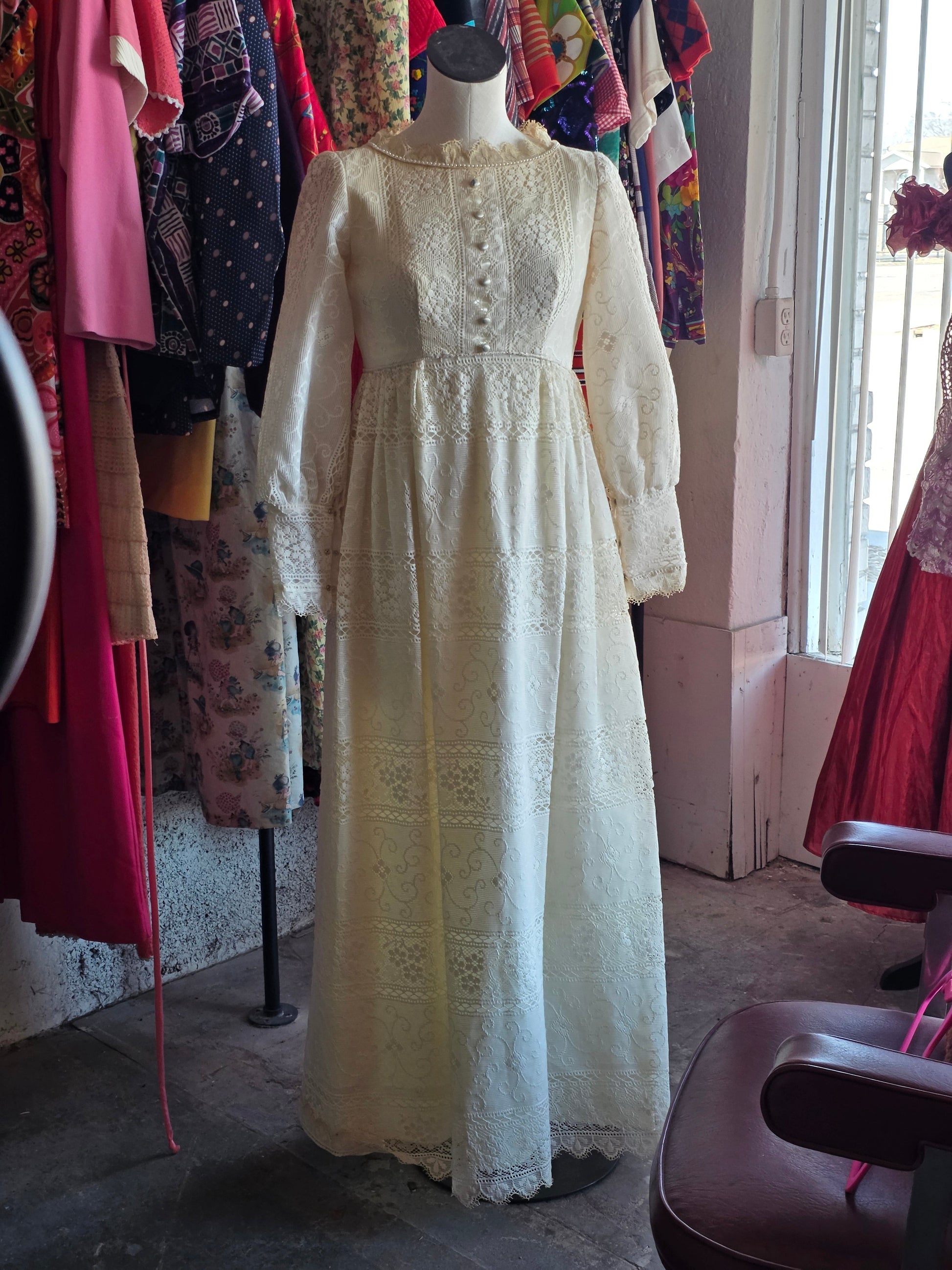 1970s emma domb Cream Dress