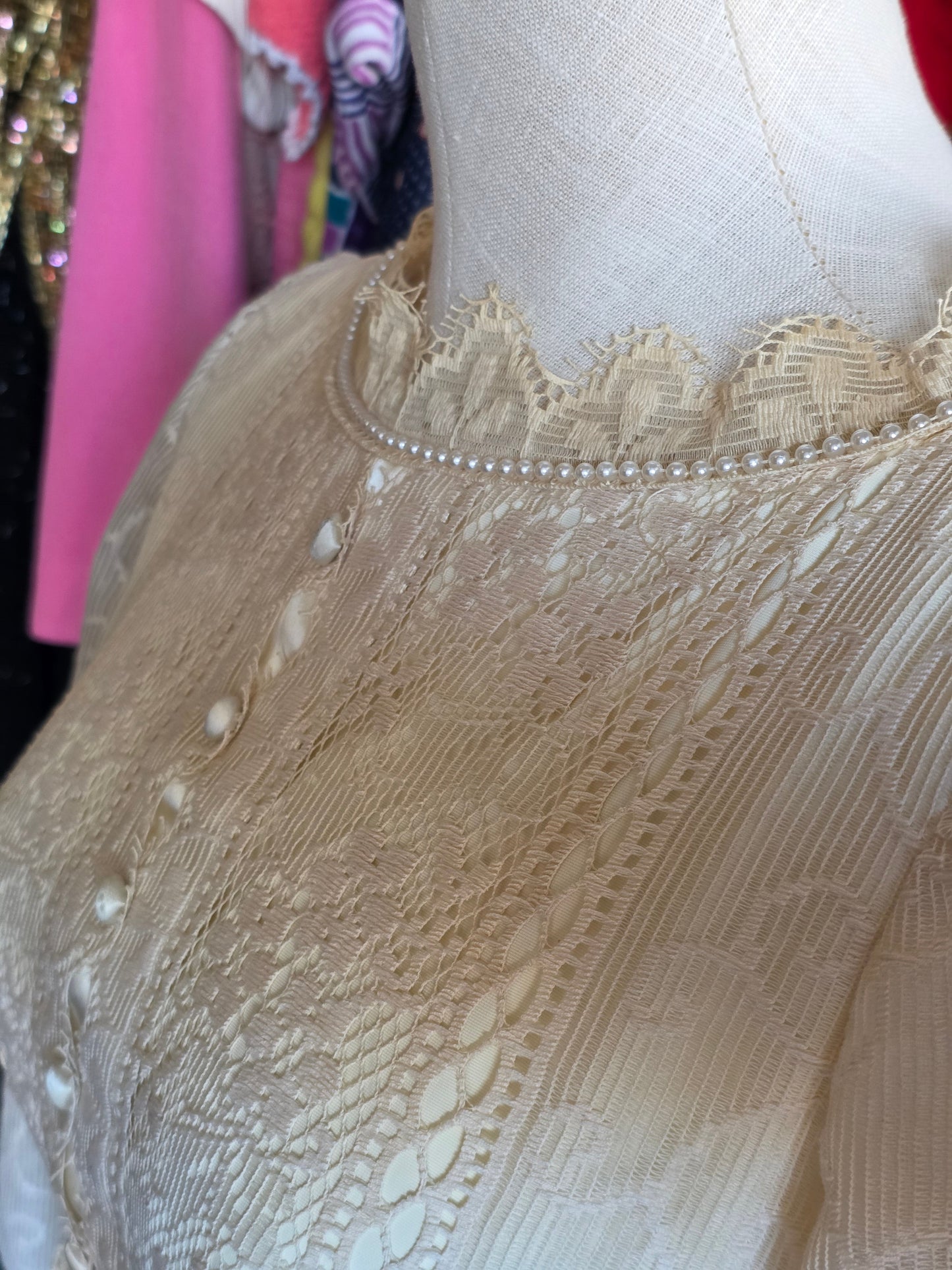 1970s emma domb Cream Dress