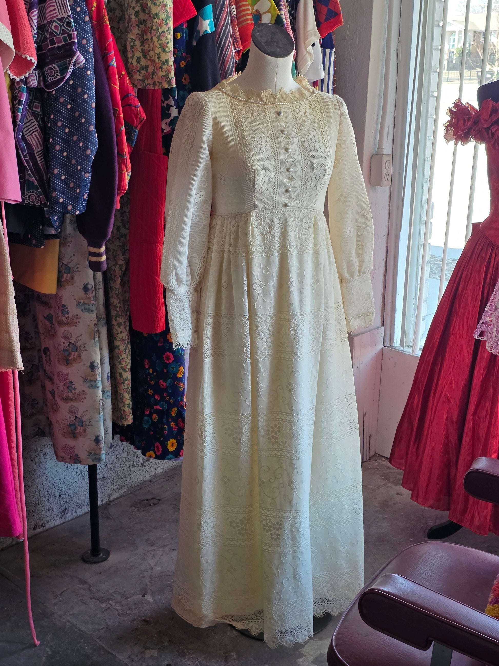 1970s emma domb Cream Dress
