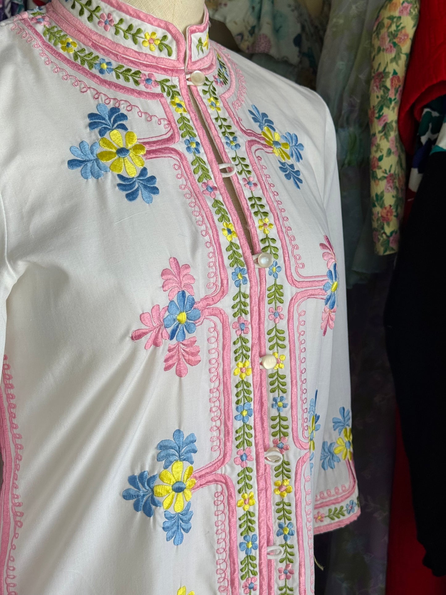 1960s Chuchi Embroidered Maxi Dress