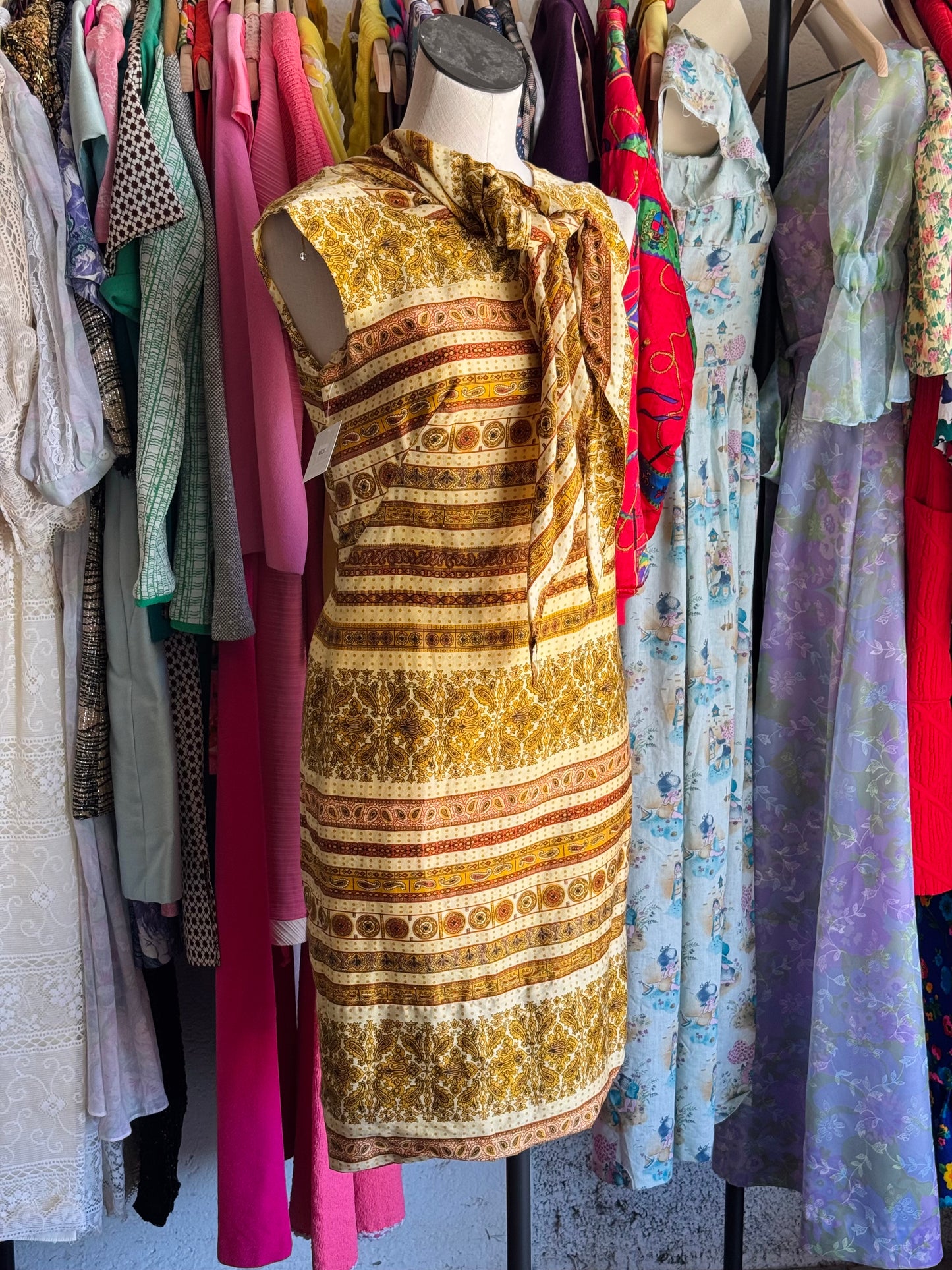 1960s Dynasty Hong Kong Neck Tie Dress