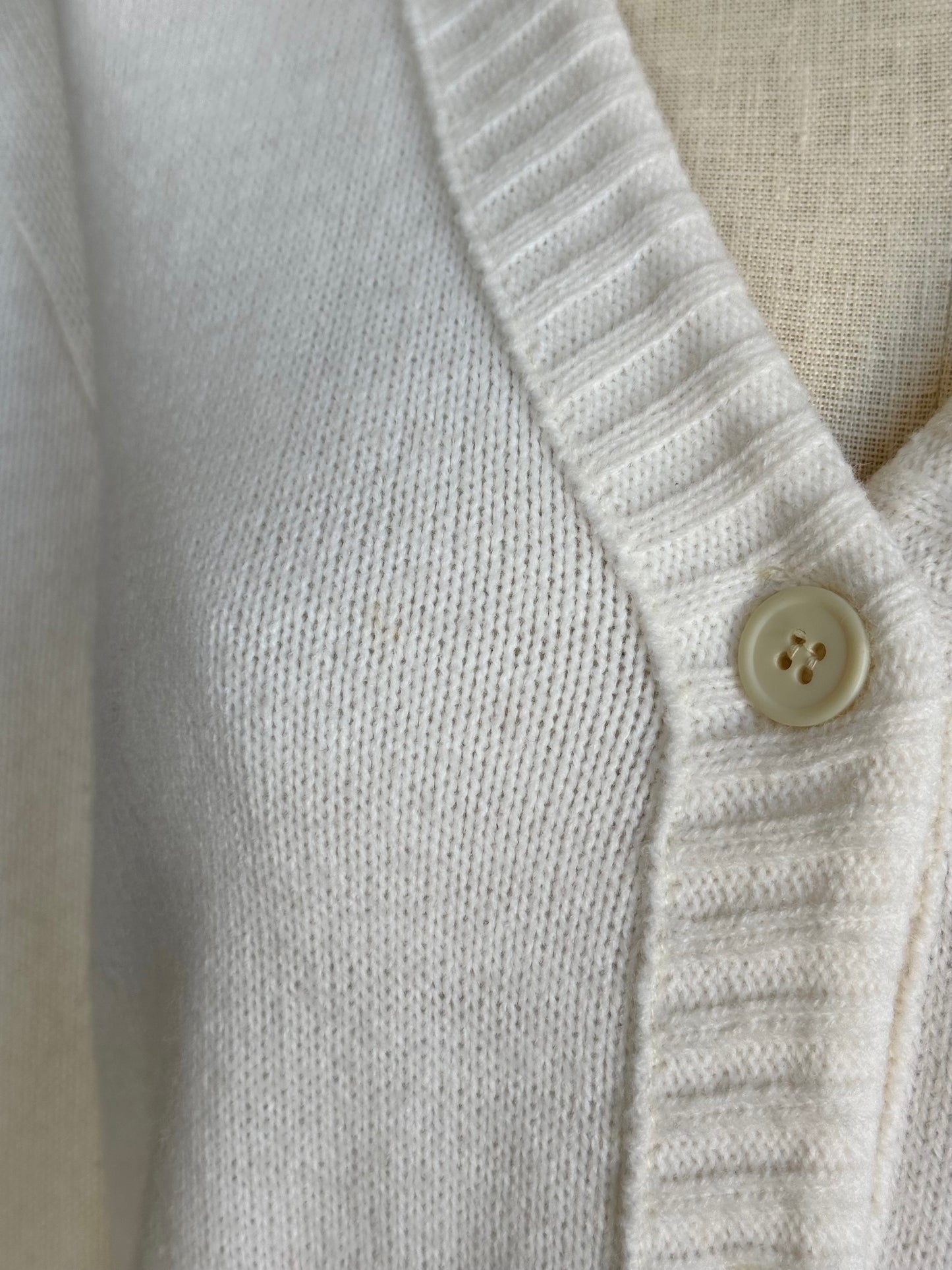 1970s Loomtogs Tennis Whites Bedazzled Cardigan