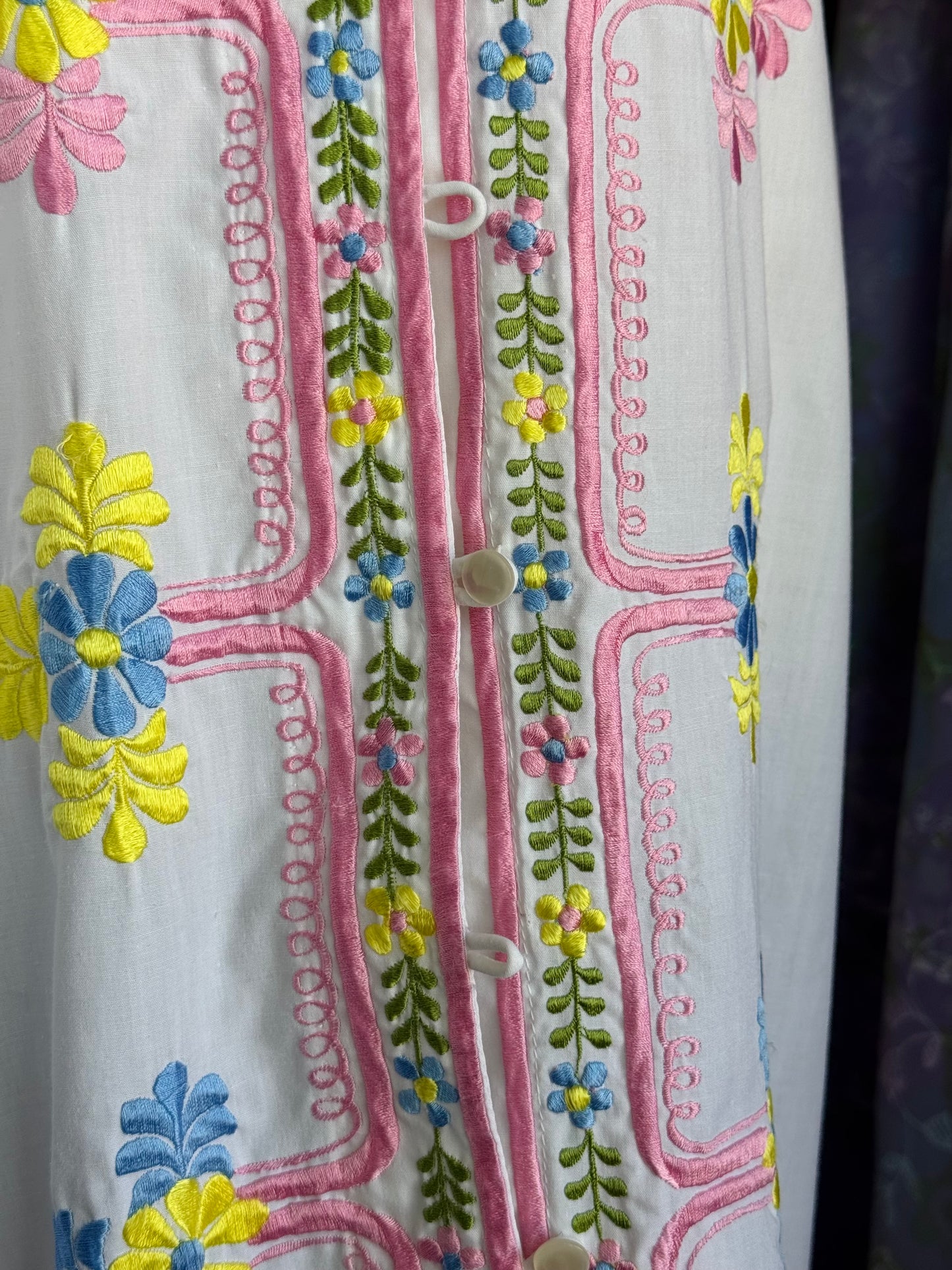 1960s Chuchi Embroidered Maxi Dress