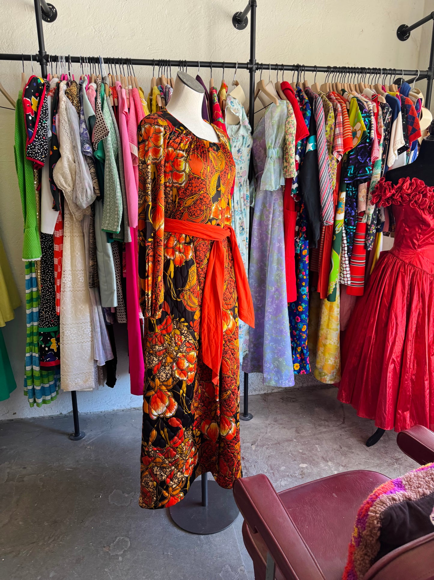 1970s Van Raalte Floral Loungewear Dress