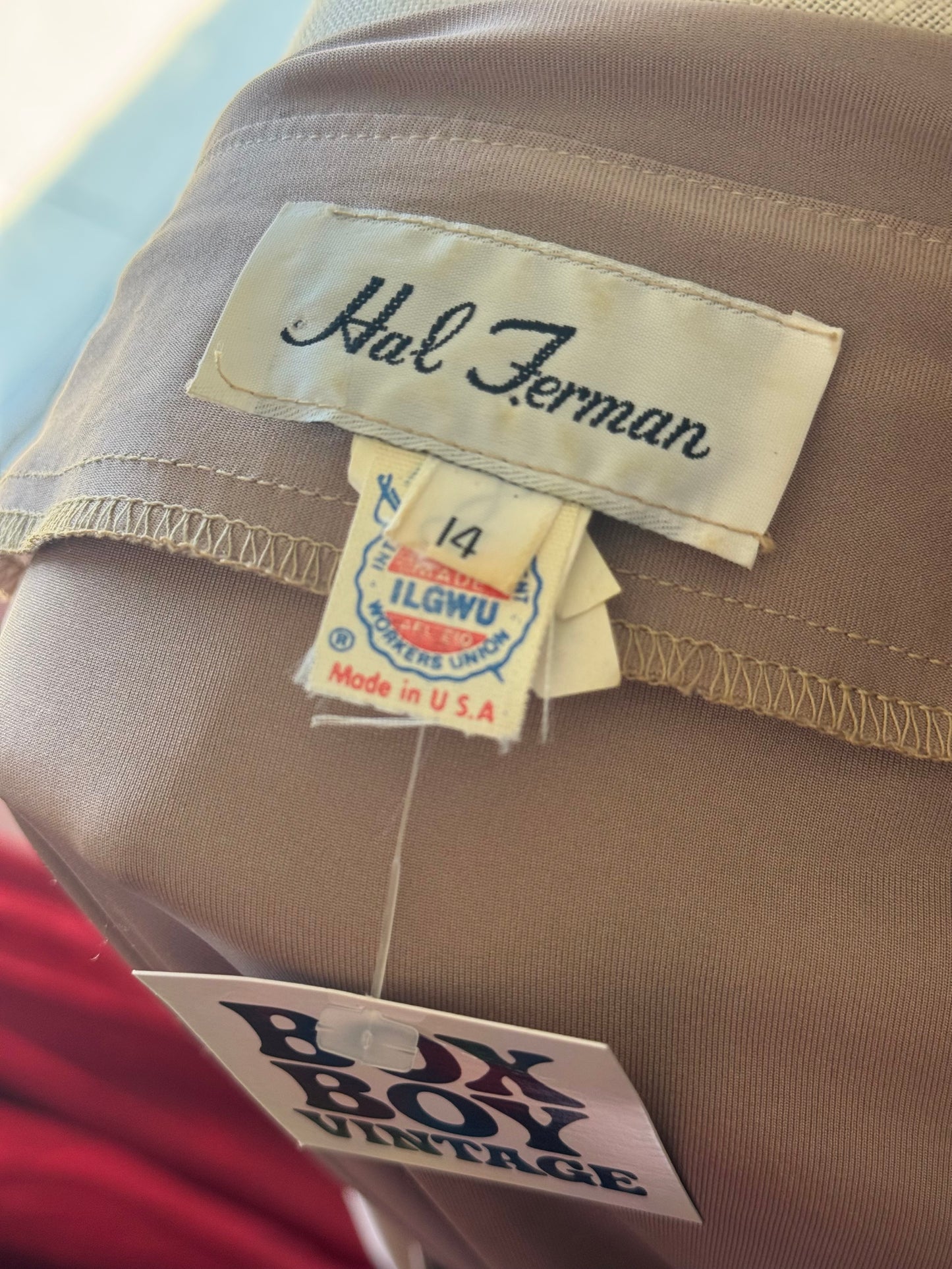 Vintage Brown Beaded Flower Dress