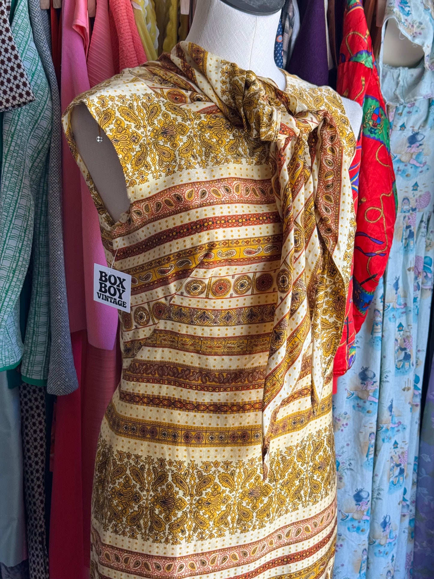 1960s Dynasty Hong Kong Neck Tie Dress