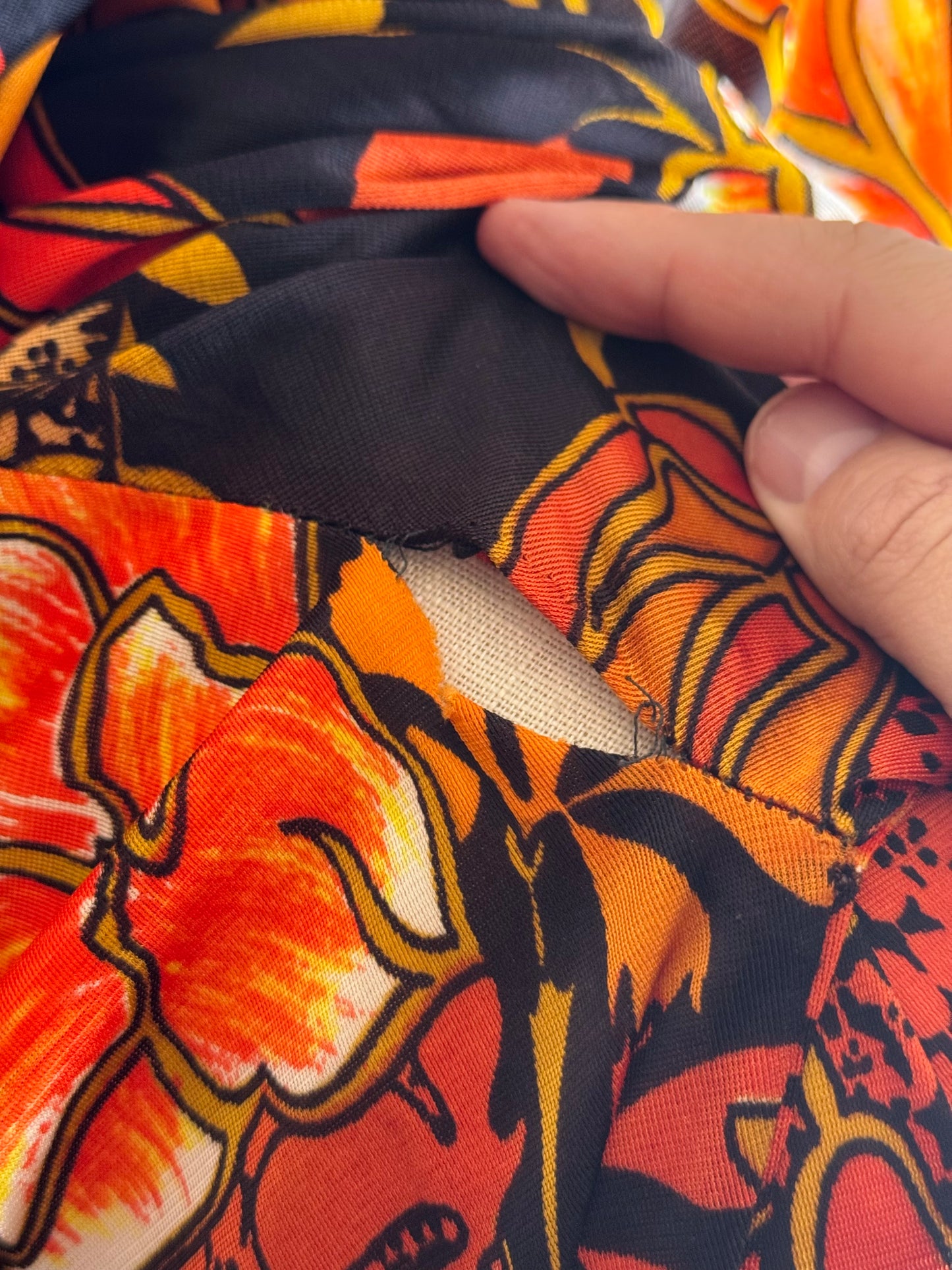 1970s Van Raalte Floral Loungewear Dress