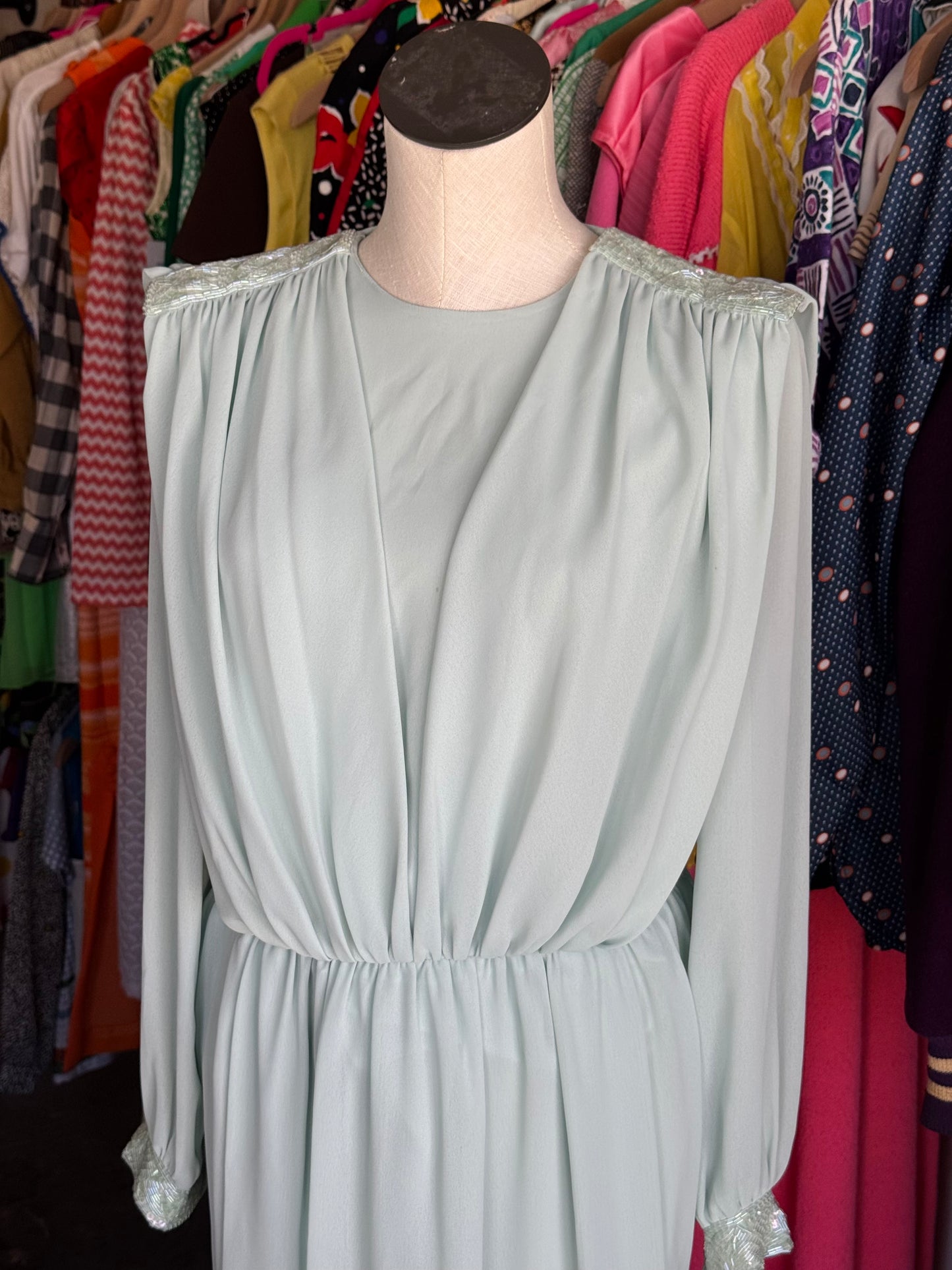 1980s Jack Bryan Beaded Evening Dress