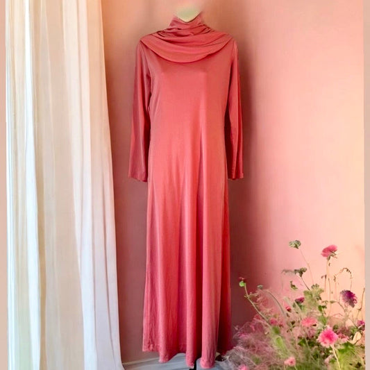 1960s Peachy Pink Floor-Length Dress - Great Condition