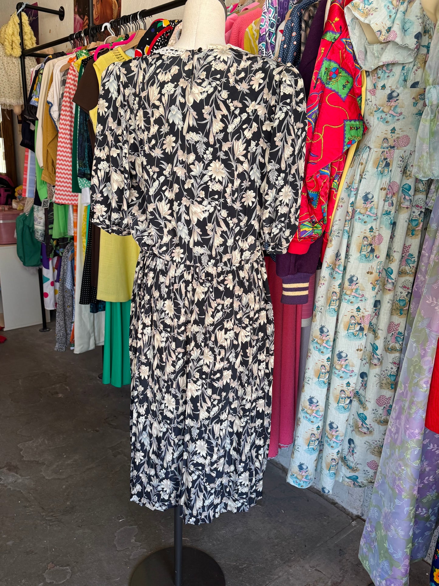 1980s Breli Originals Prairie Collar Dress