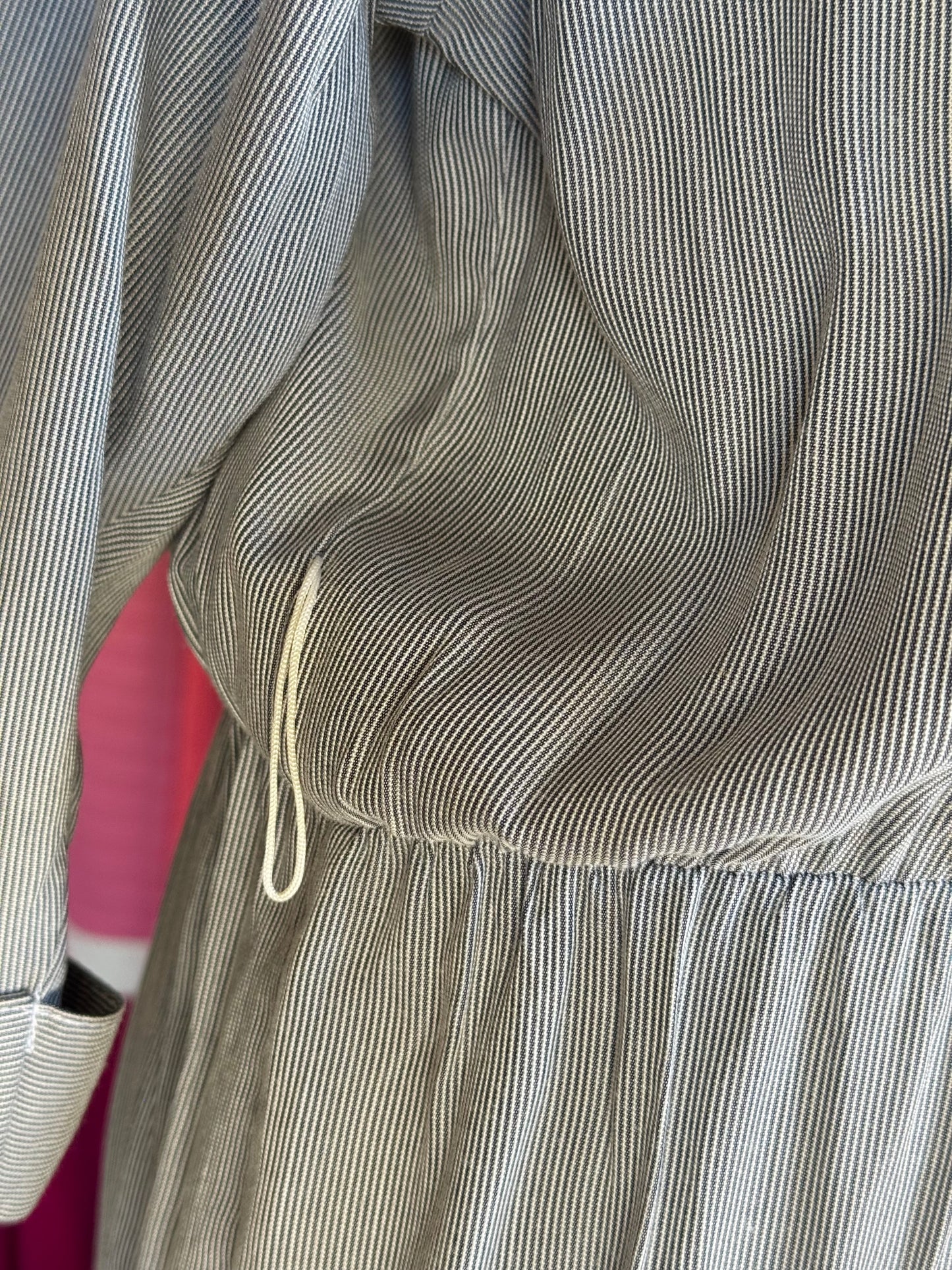 1980s NINA PICCAINO Striped Gold Button Dress