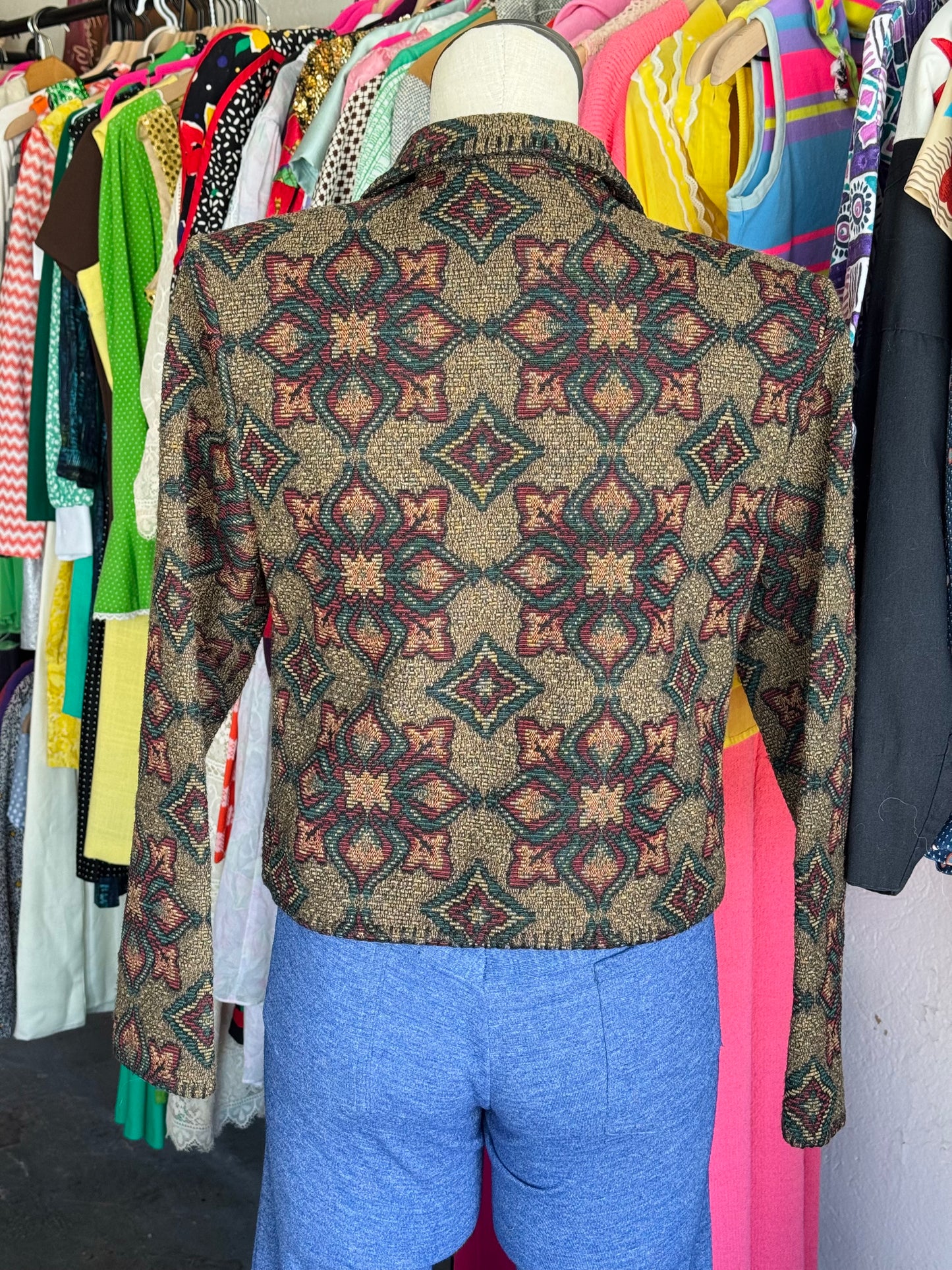 1990s Cactus Flower Cropped Jacket