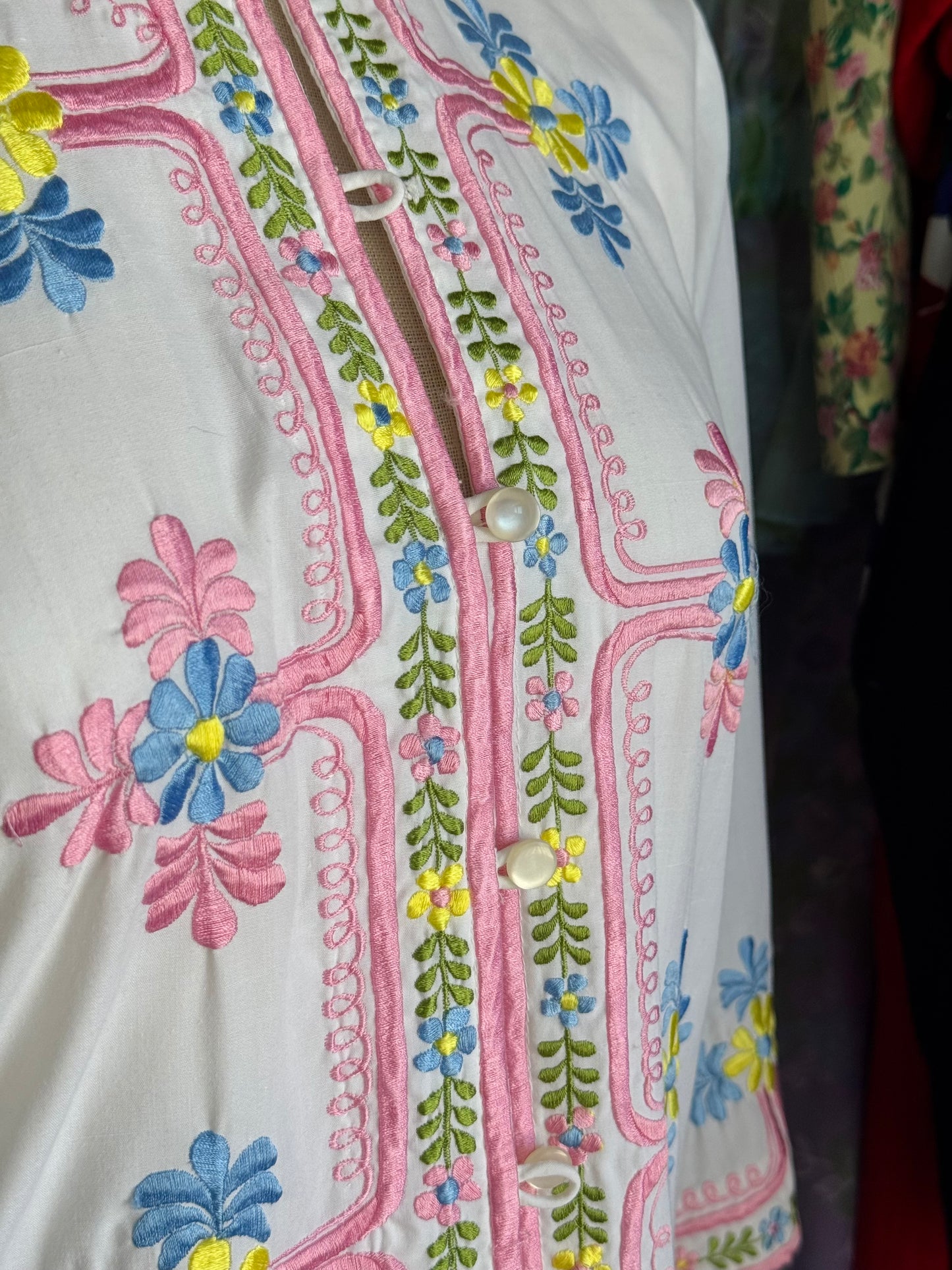 1960s Chuchi Embroidered Maxi Dress