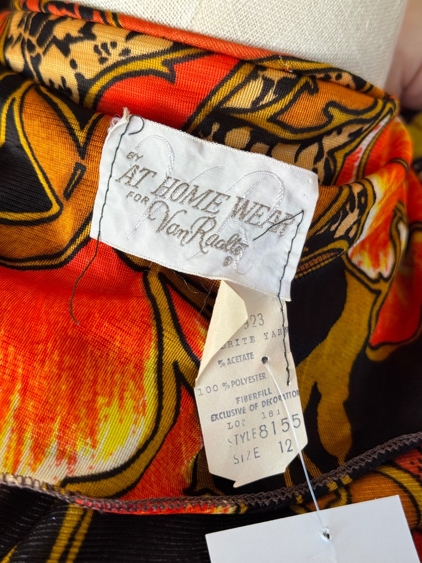 1970s Van Raalte Floral Loungewear Dress