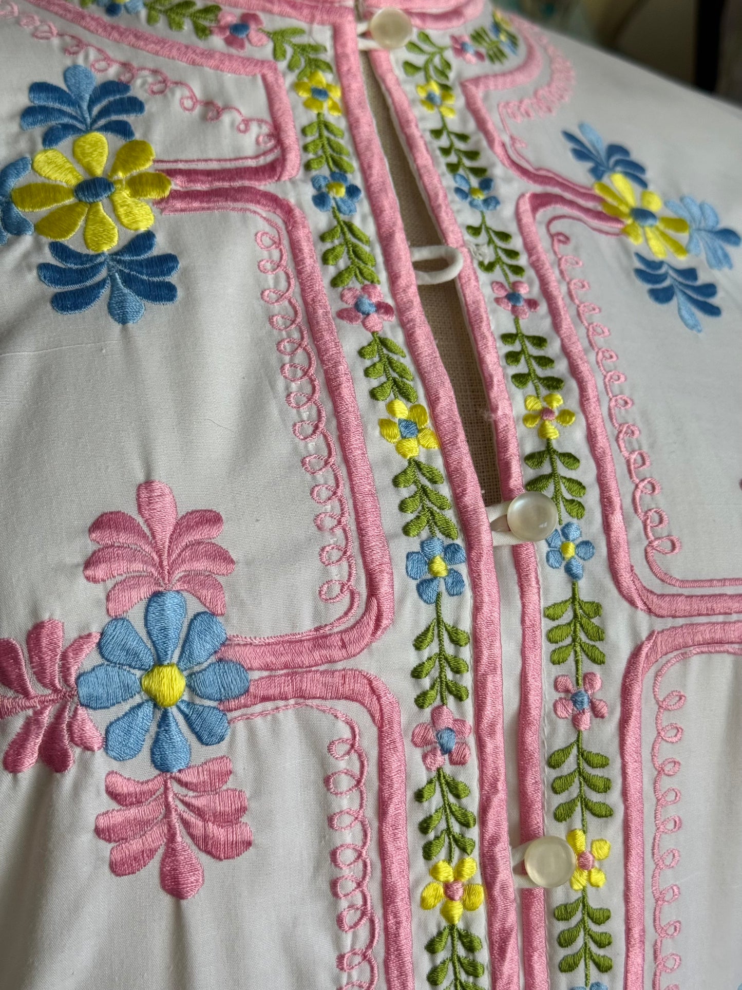 1960s Chuchi Embroidered Maxi Dress