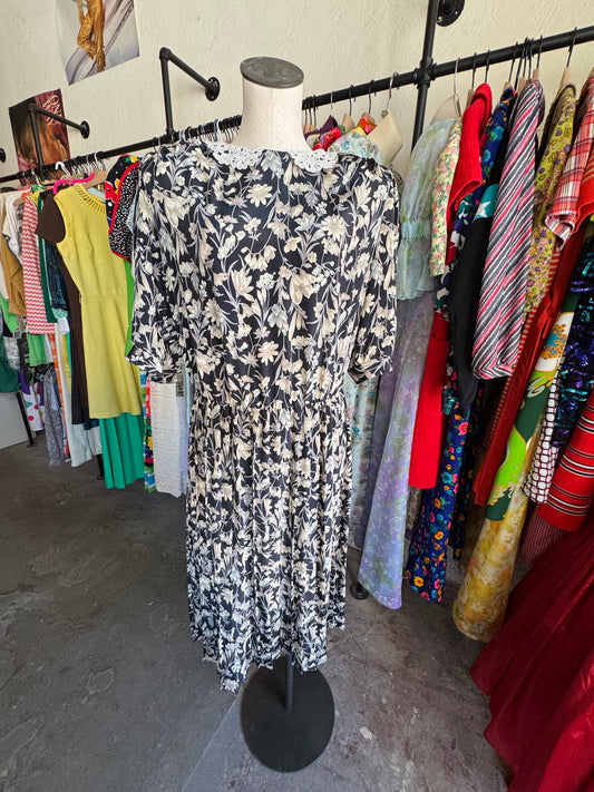 1980s Breli Originals Prairie Collar Dress