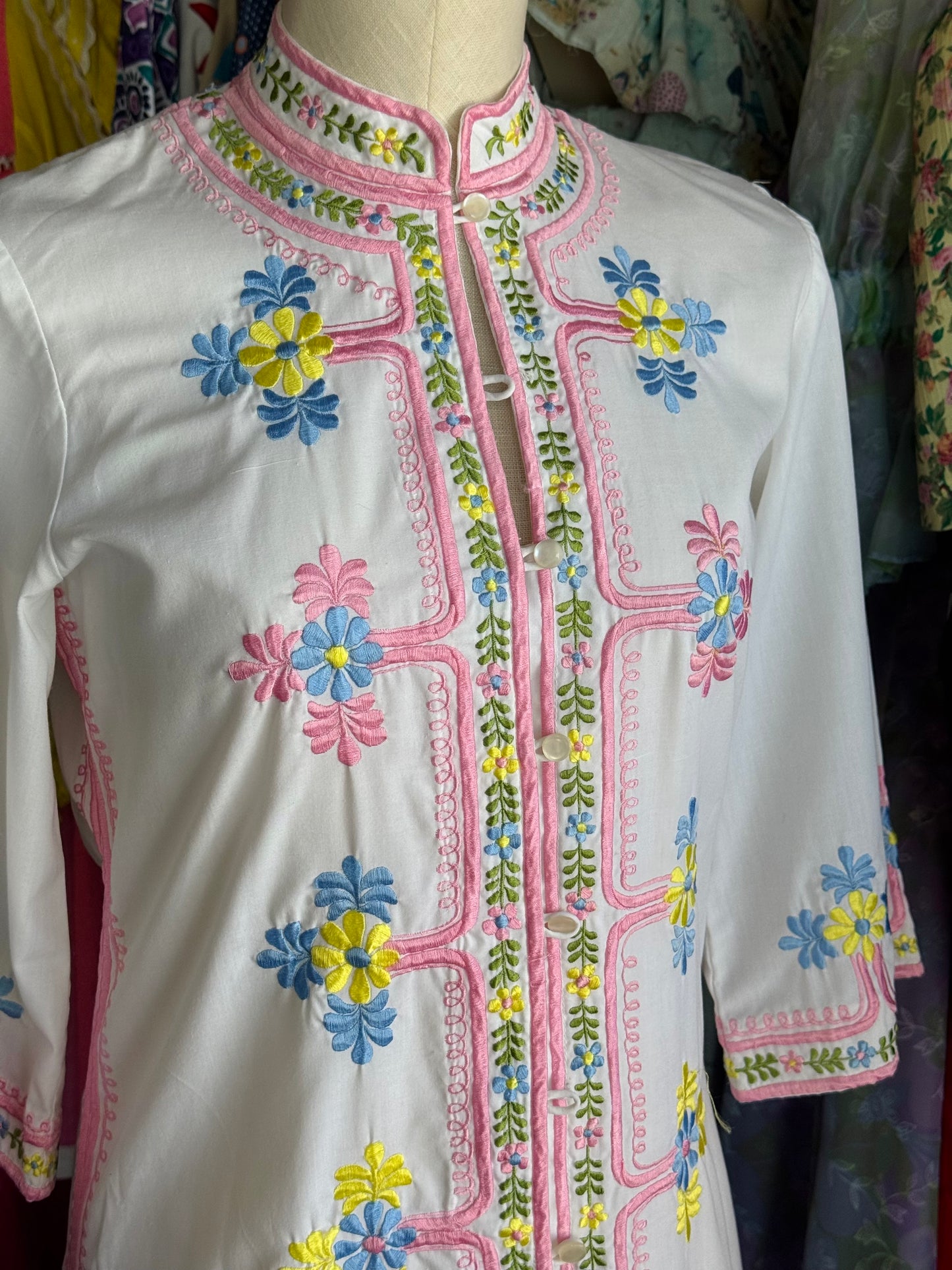 1960s Chuchi Embroidered Maxi Dress