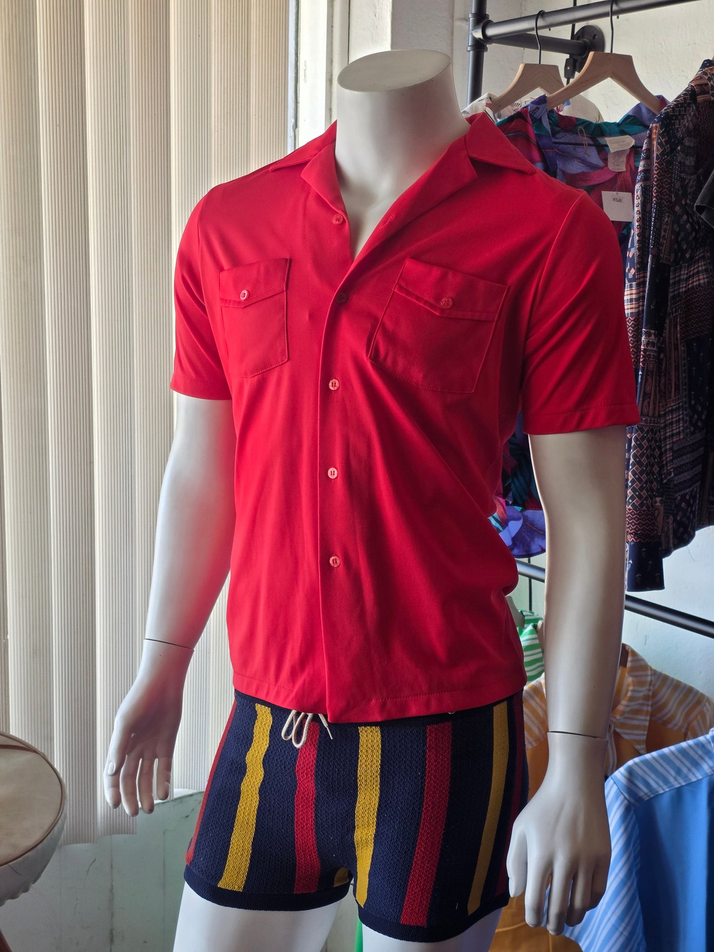 1970s Red Vintage Button Down 