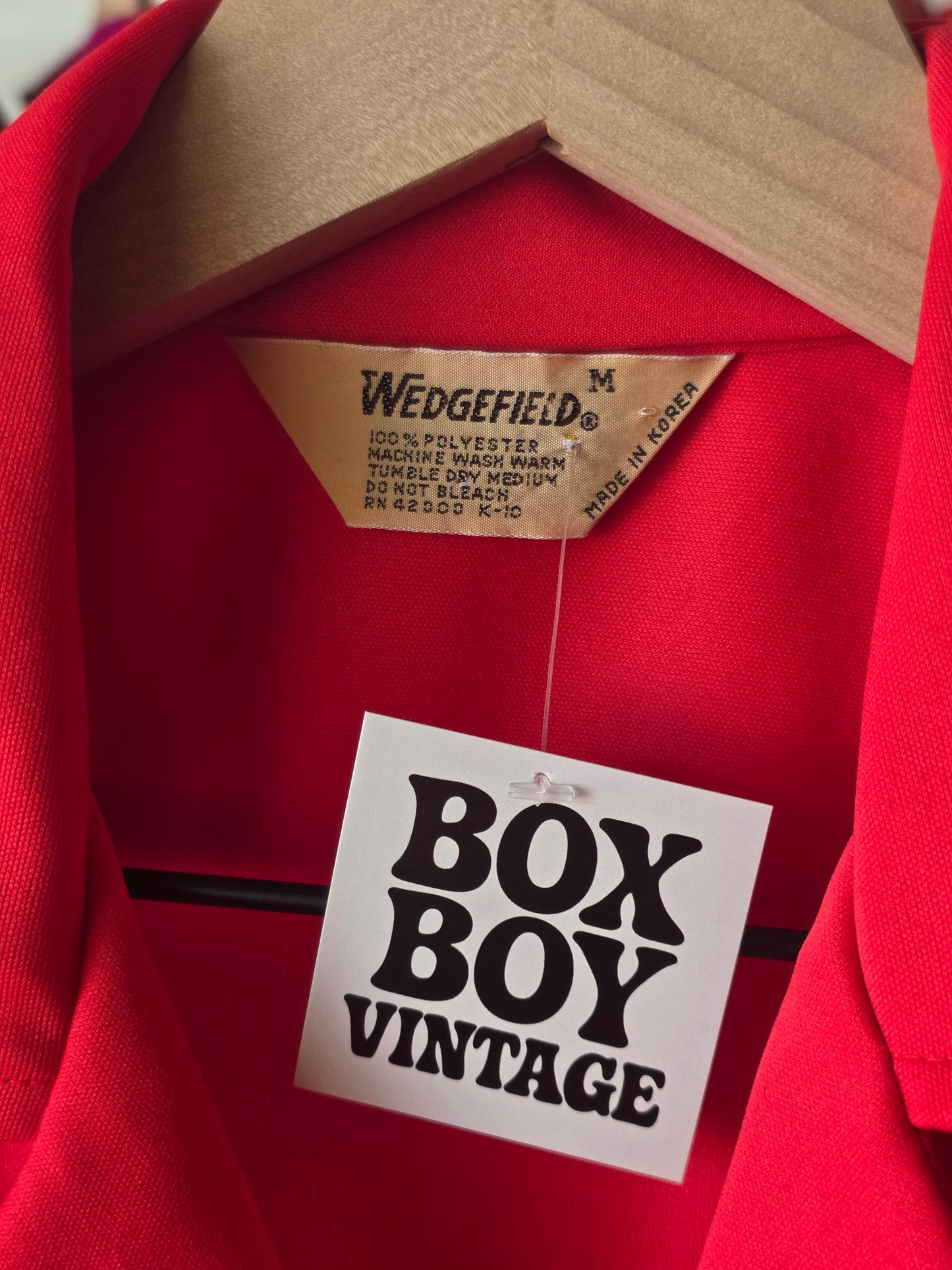 1970s Red Vintage Button Down