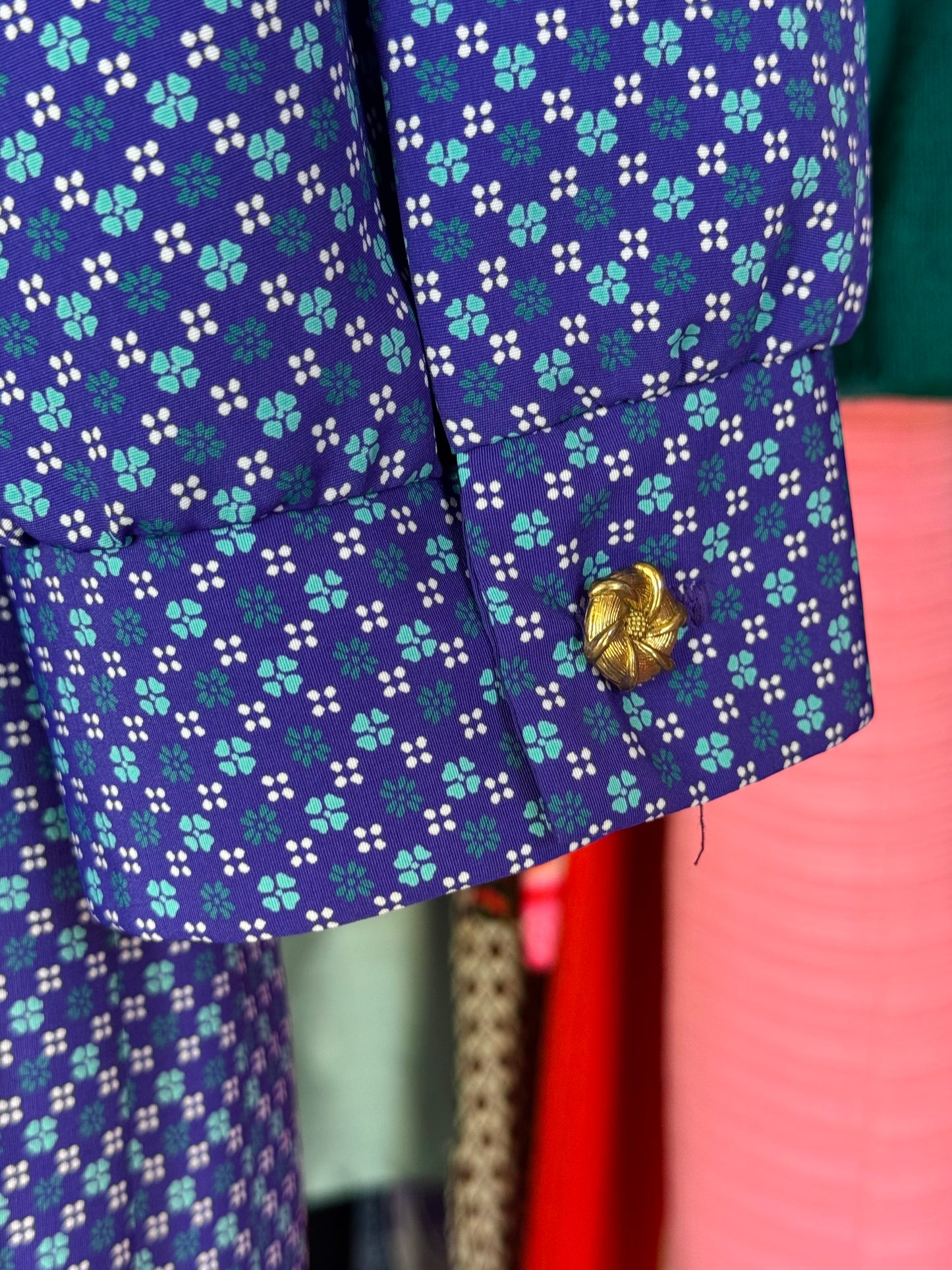 1980s Breli Originals Purple Floral Dress