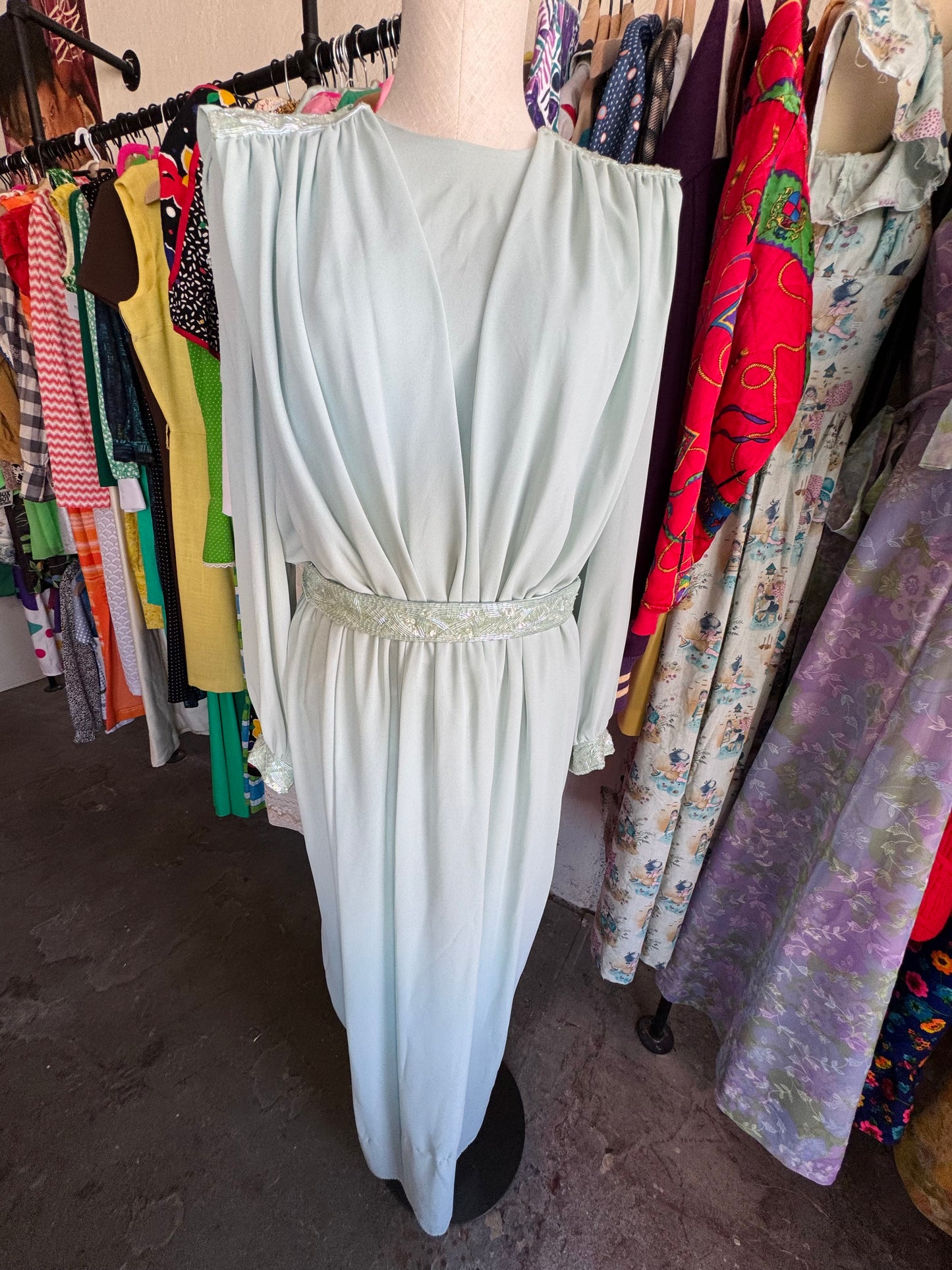 1980s Jack Bryan Beaded Evening Dress