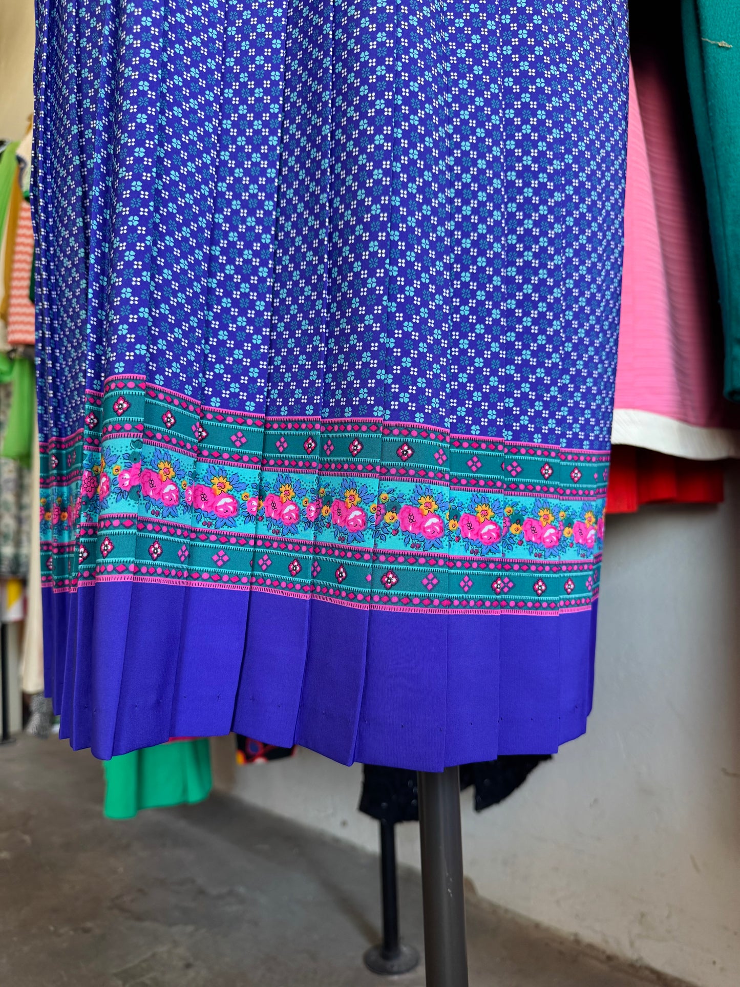 1980s Breli Originals Purple Floral Dress