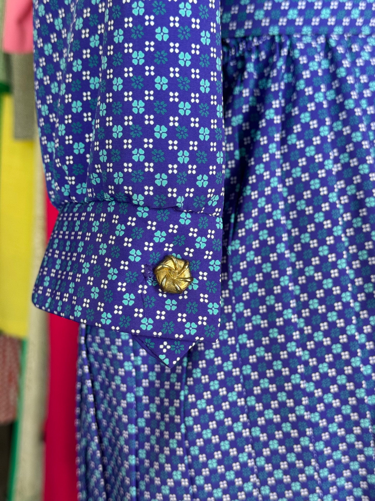 1980s Breli Originals Purple Floral Dress