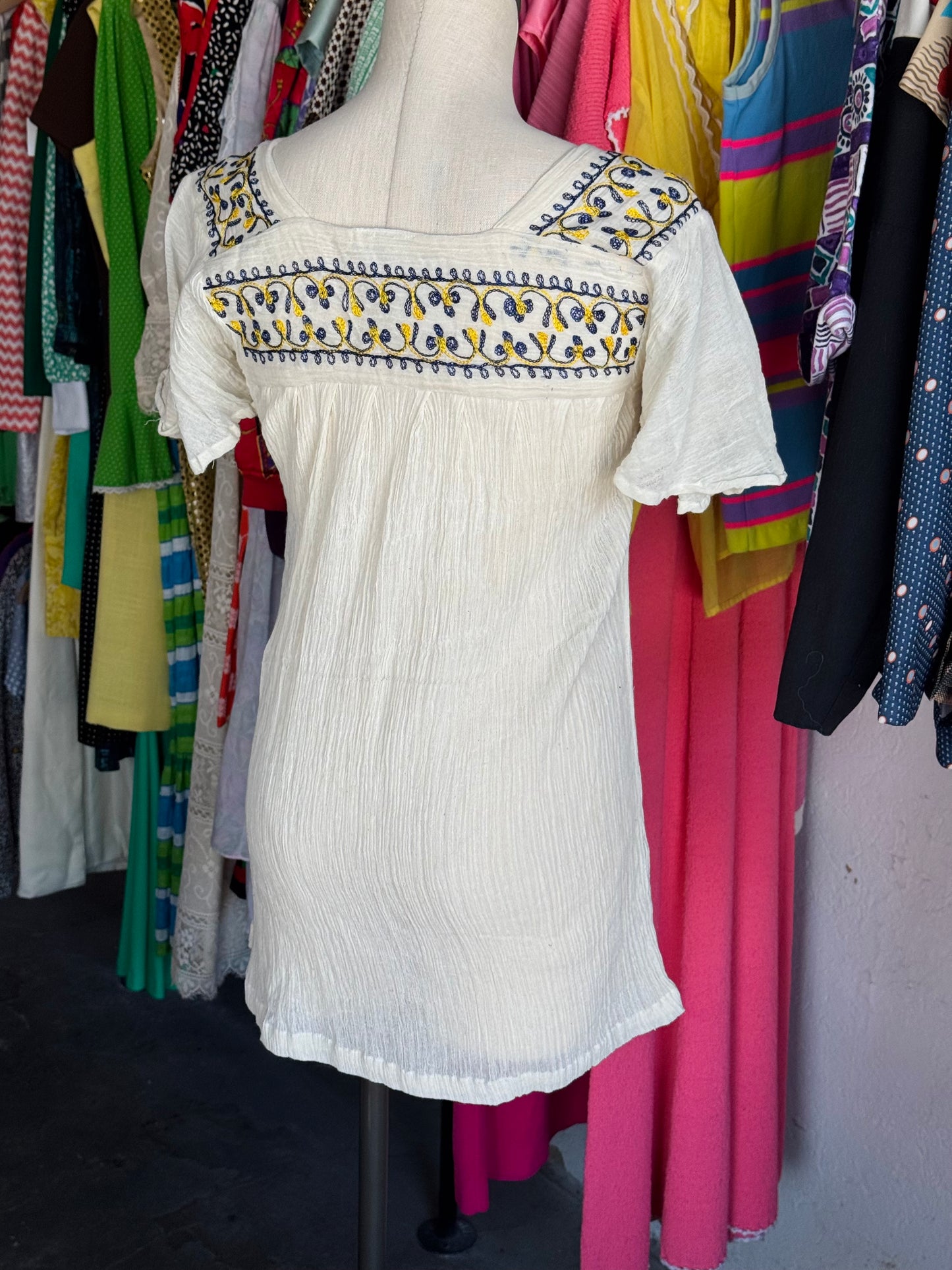1970s Gauze Blouse or Mini Dress