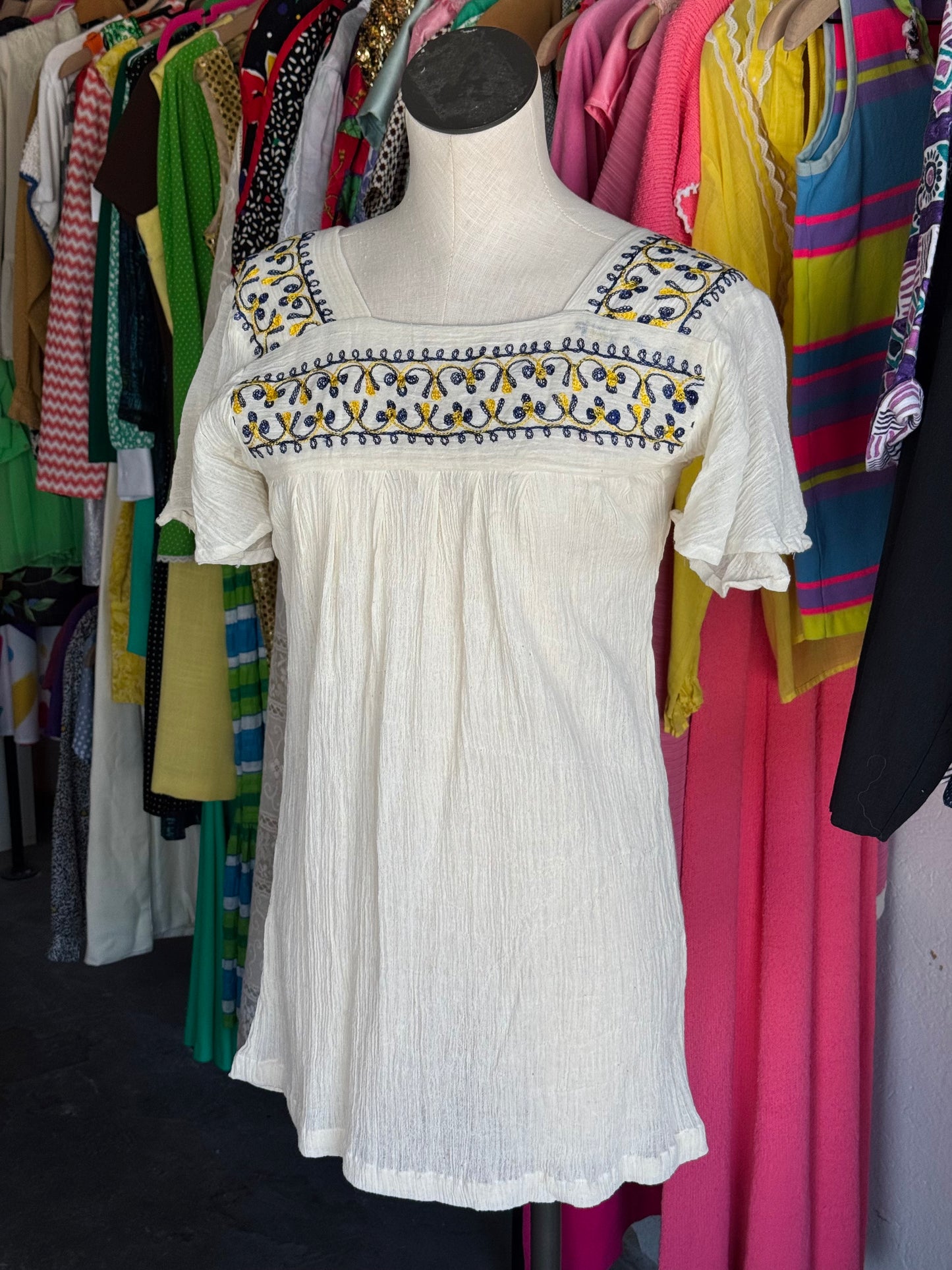1970s Gauze Blouse or Mini Dress