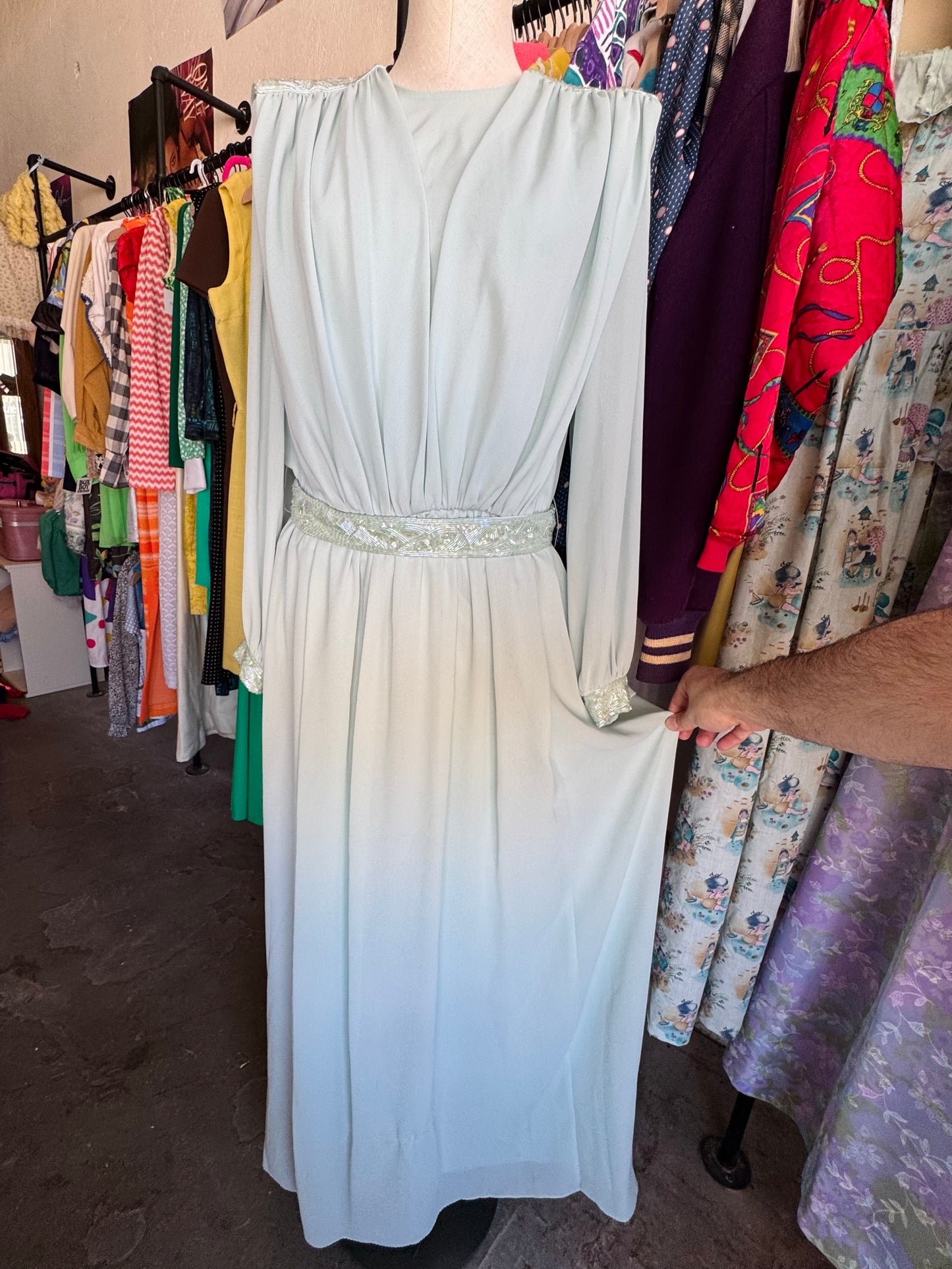 1980s Jack Bryan Beaded Evening Dress