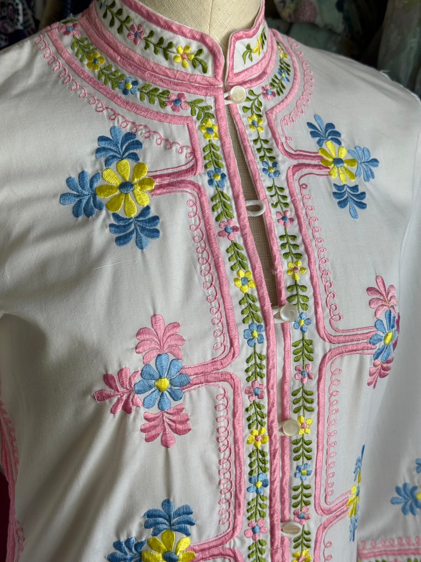 1960s Chuchi Embroidered Maxi Dress