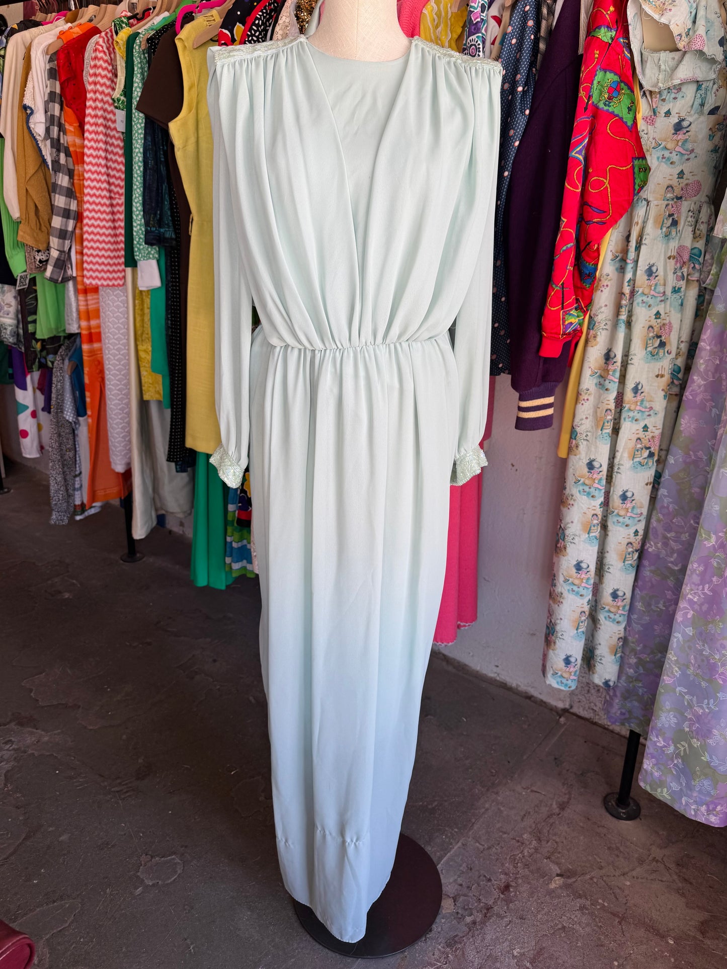 1980s Jack Bryan Beaded Evening Dress