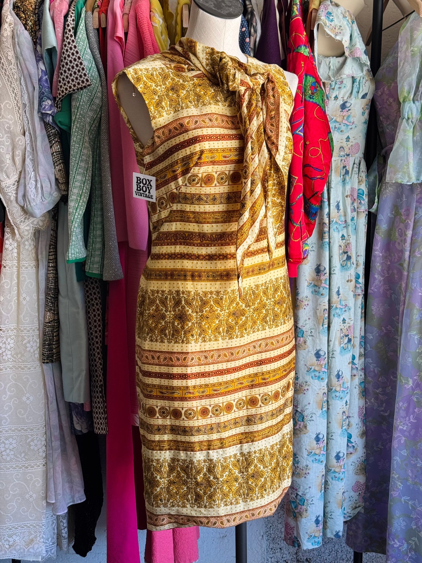 1960s Dynasty Hong Kong Neck Tie Dress