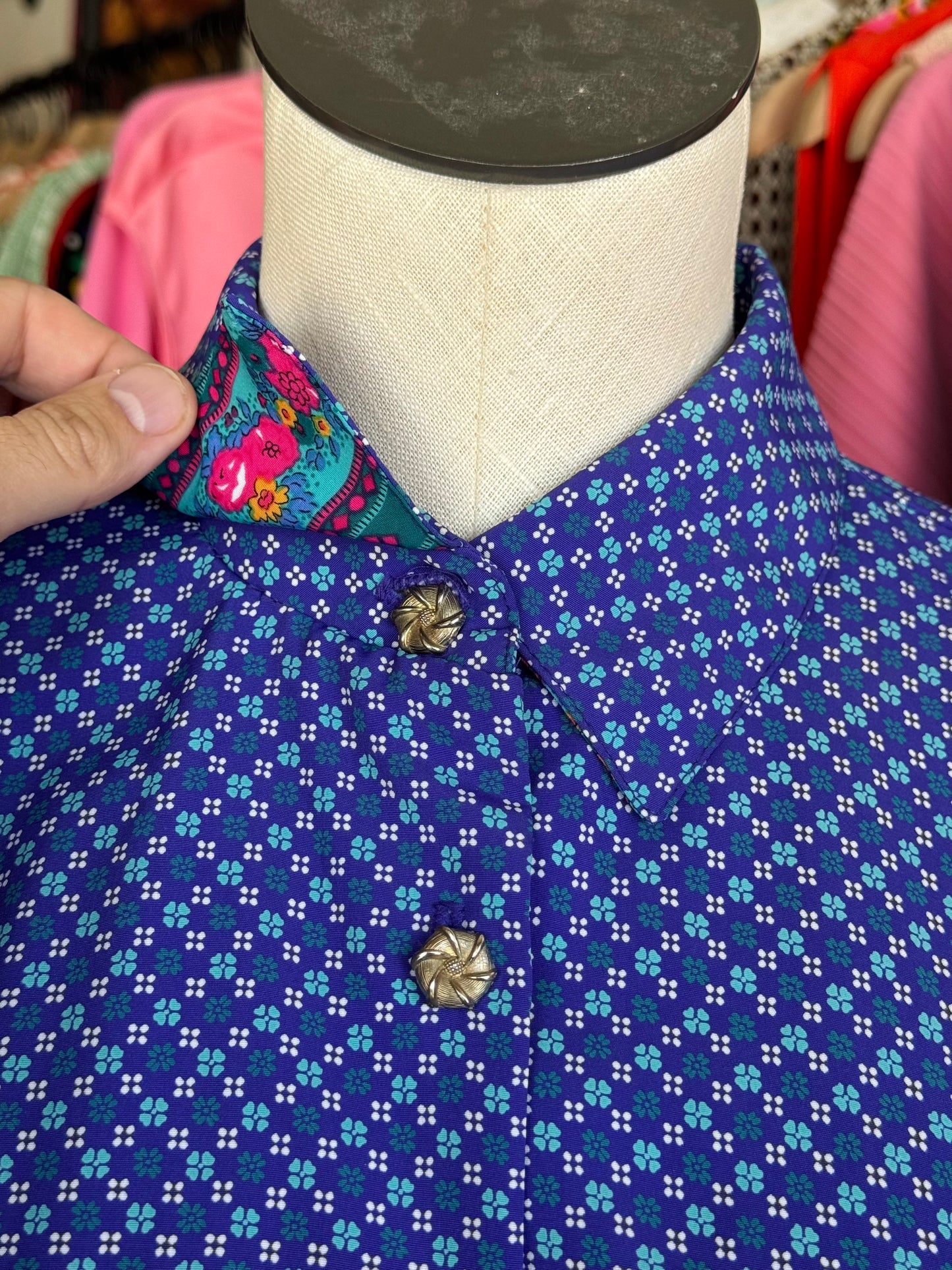 1980s Breli Originals Purple Floral Dress