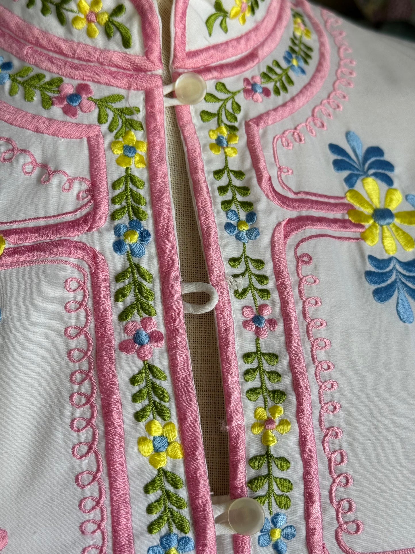 1960s Chuchi Embroidered Maxi Dress