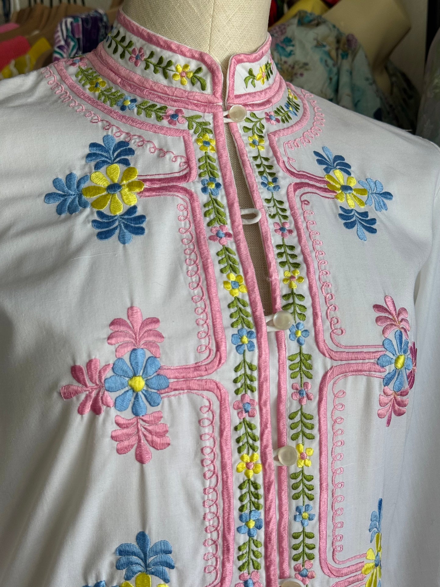 1960s Chuchi Embroidered Maxi Dress