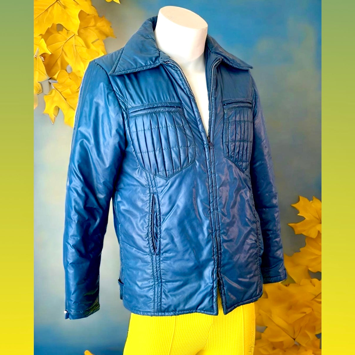 1970s Blue Silky Montgomery Ward Jacket