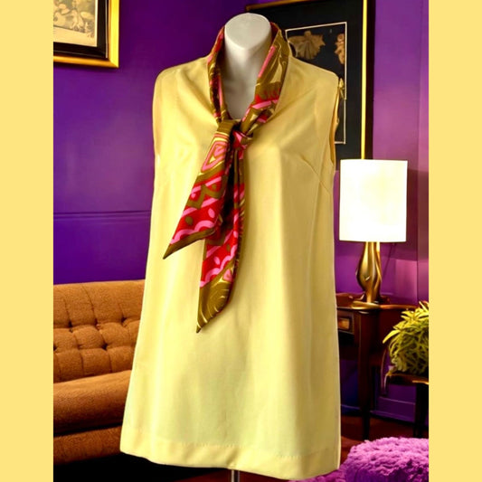 1970s Yellow Dress with Necktie - Great Condition