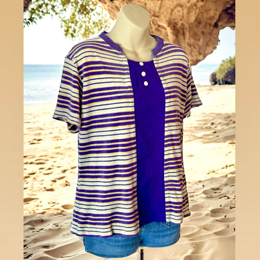 1960s Terrycloth Striped Shirt