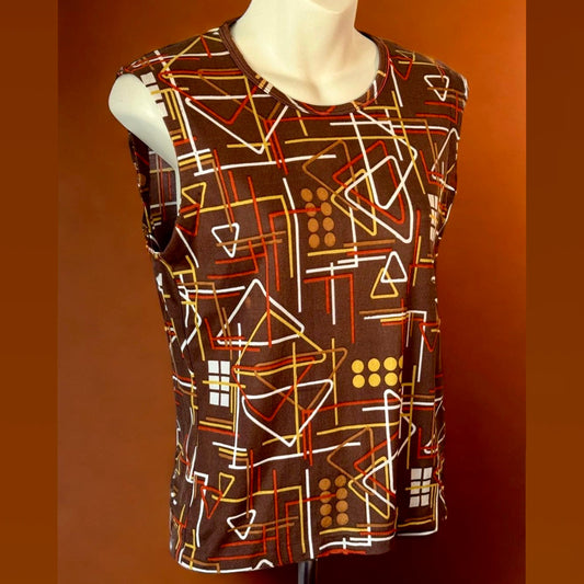 1970s Geometric Print Tank Top