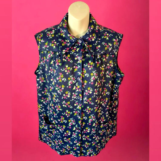 1970s Sleeveless Blouse with Pockets